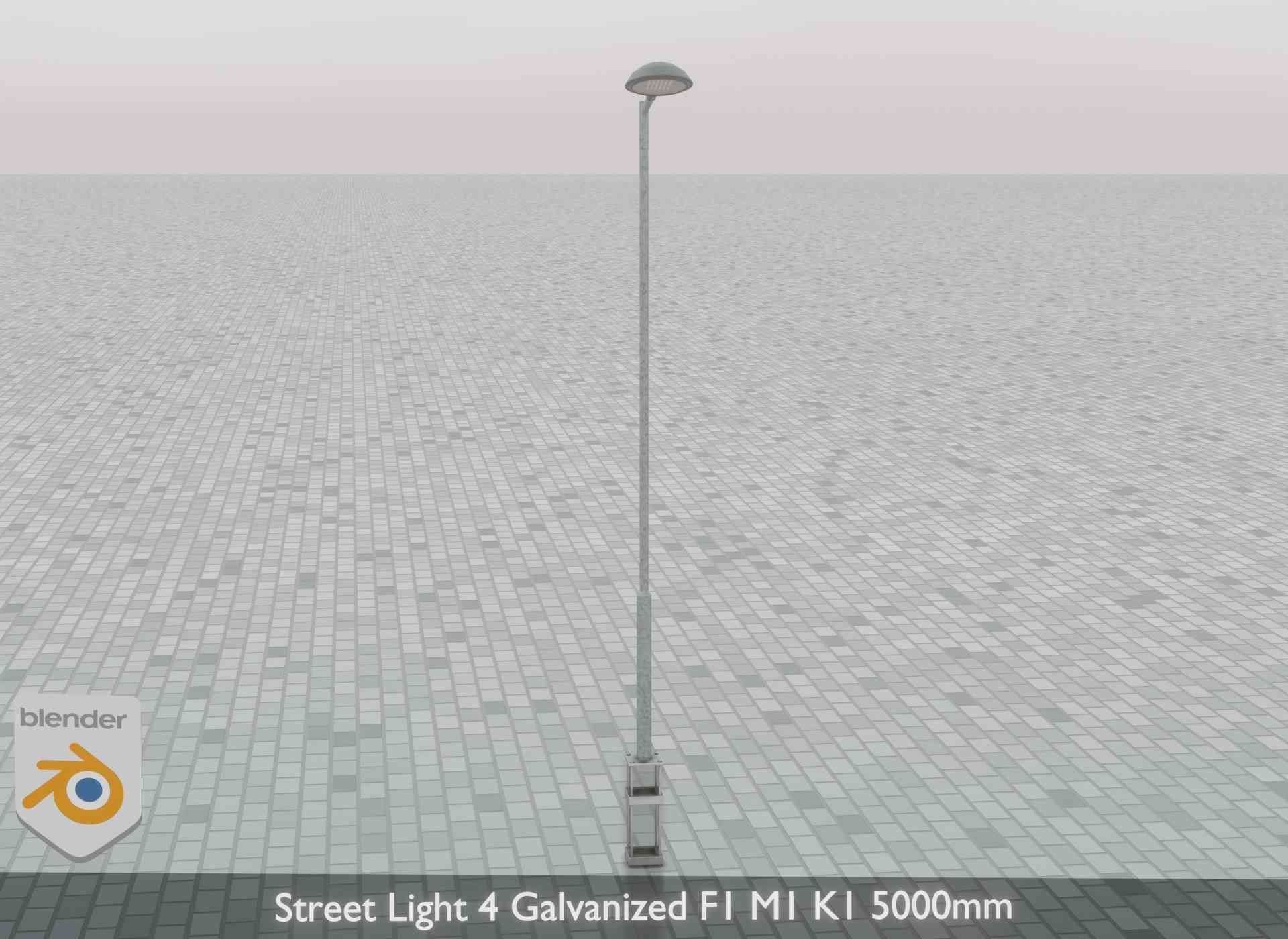 Street Light 4 Galvanized F1 M1 K1 5000mm Low-poly 3D model_69