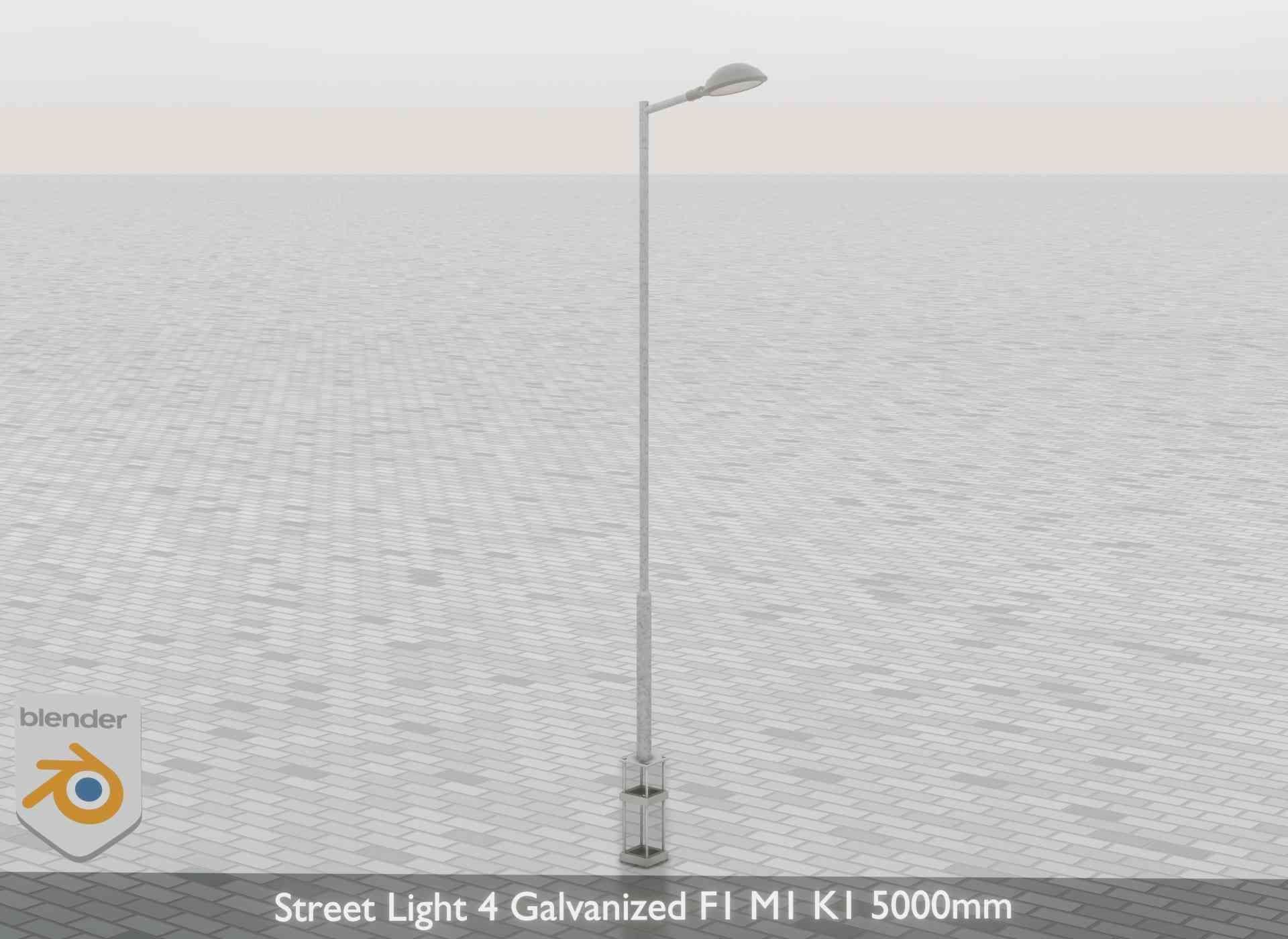 Street Light 4 Galvanized F1 M1 K1 5000mm Low-poly 3D model_64