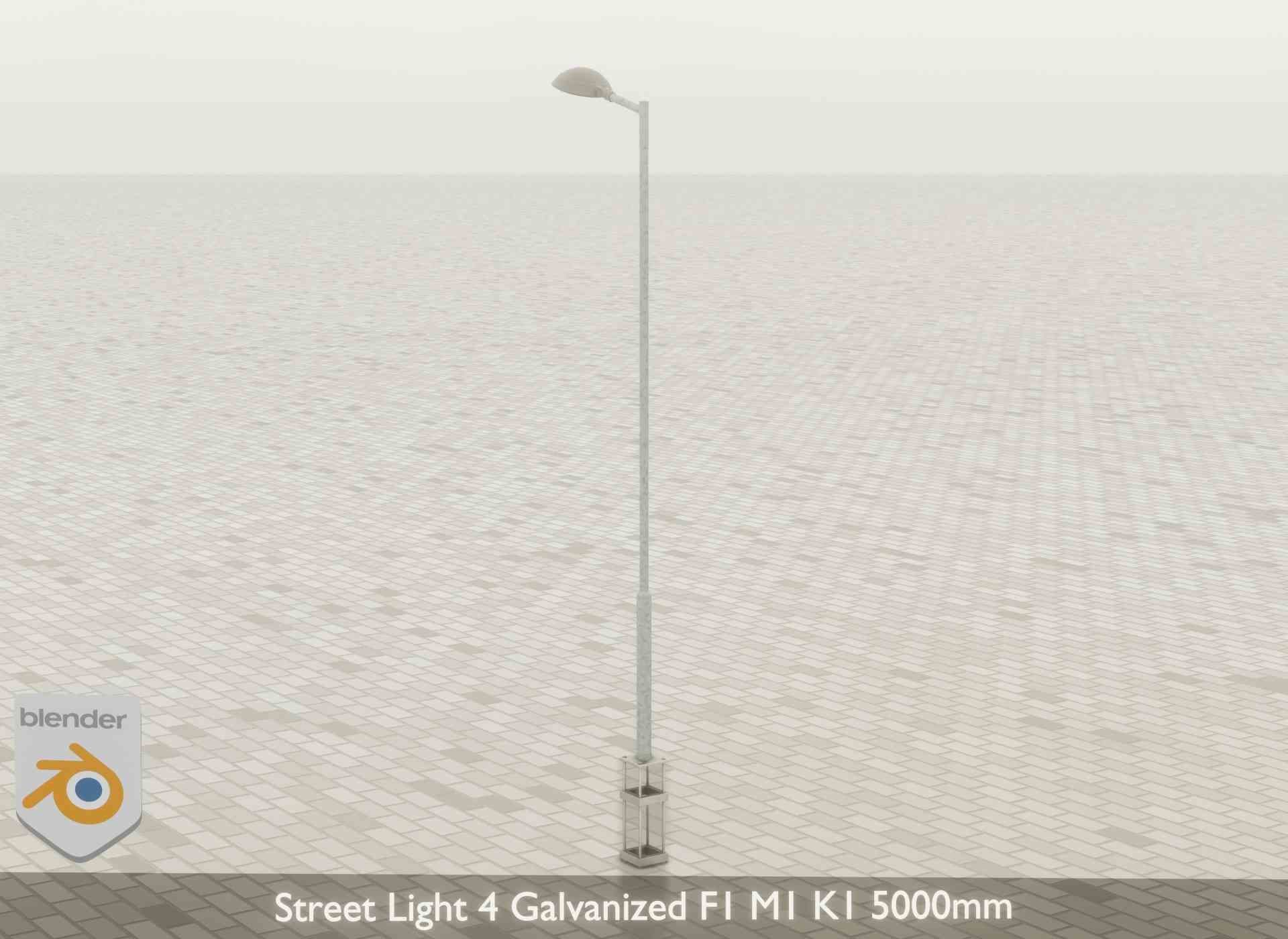 Street Light 4 Galvanized F1 M1 K1 5000mm Low-poly 3D model_46