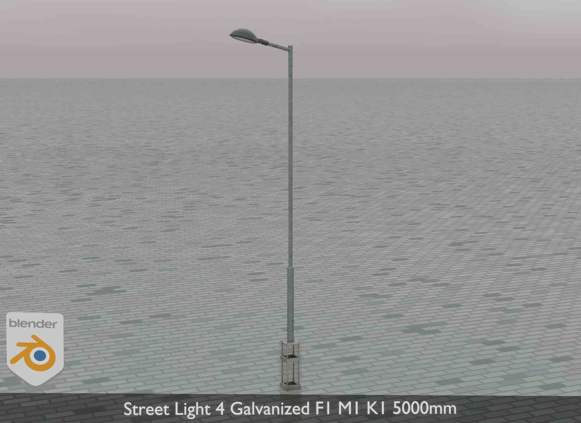 Street Light 4 Galvanized F1 M1 K1 5000mm Low-poly 3D model_77
