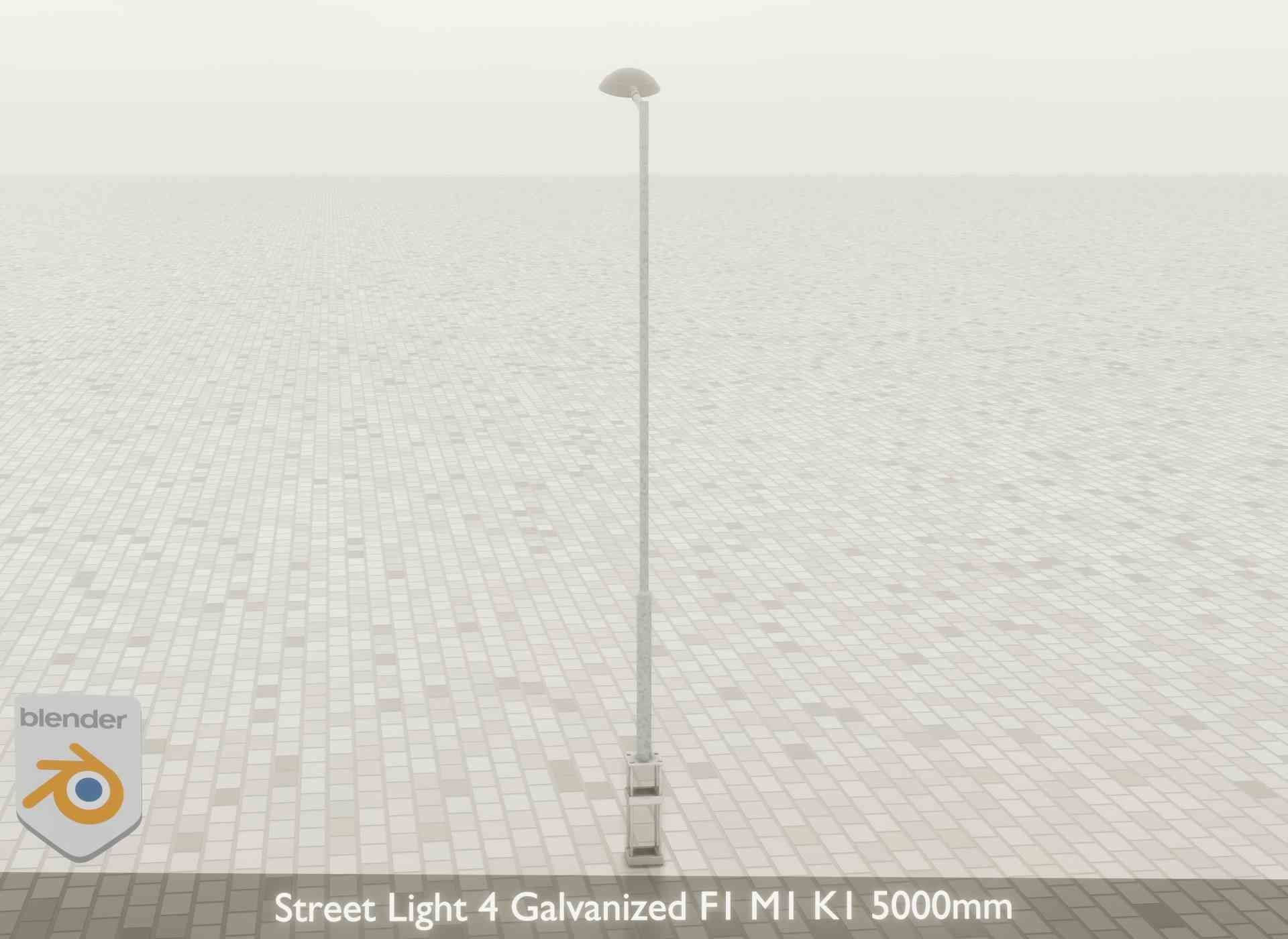 Street Light 4 Galvanized F1 M1 K1 5000mm Low-poly 3D model_49