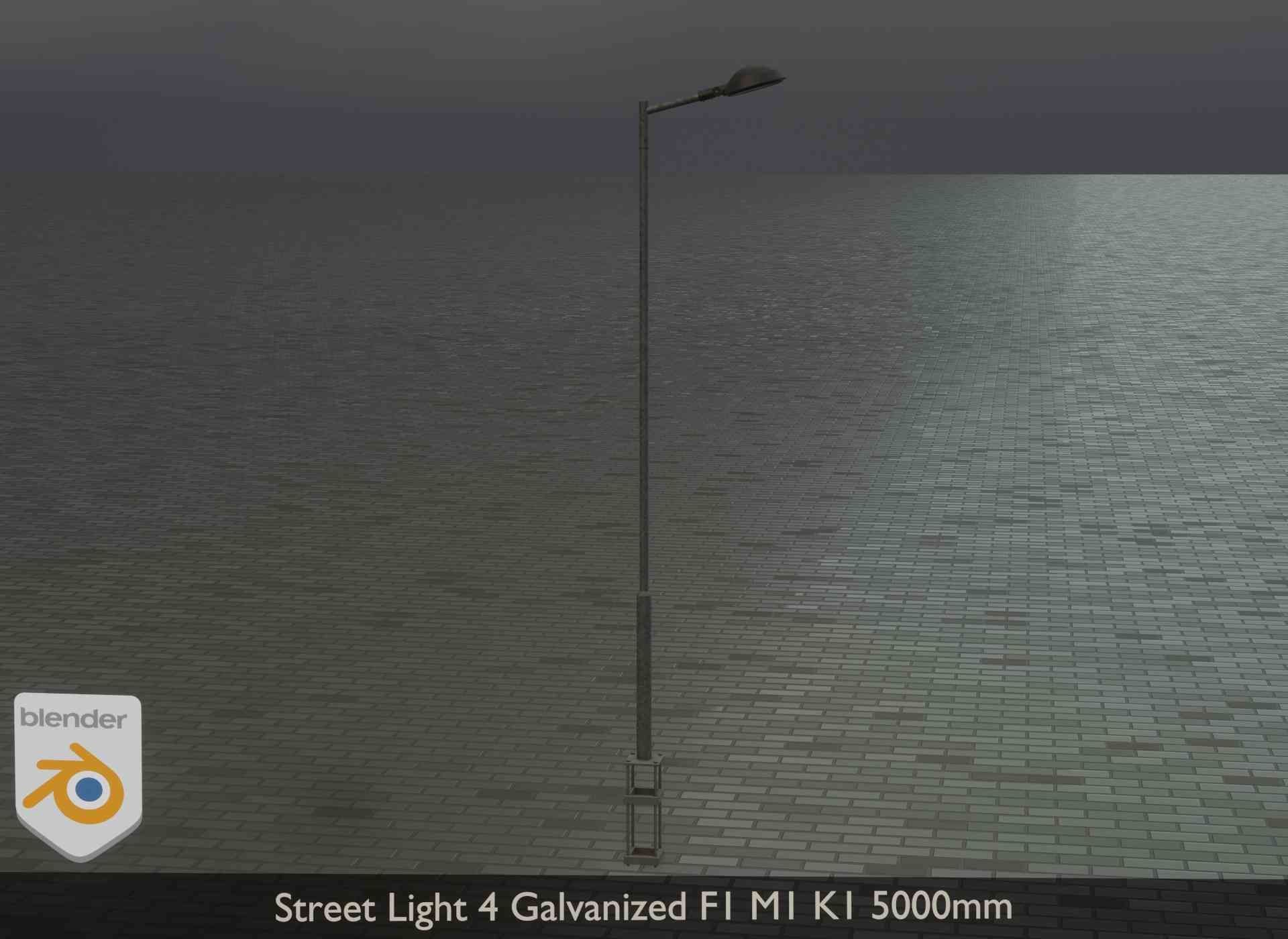 Street Light 4 Galvanized F1 M1 K1 5000mm Low-poly 3D model_21