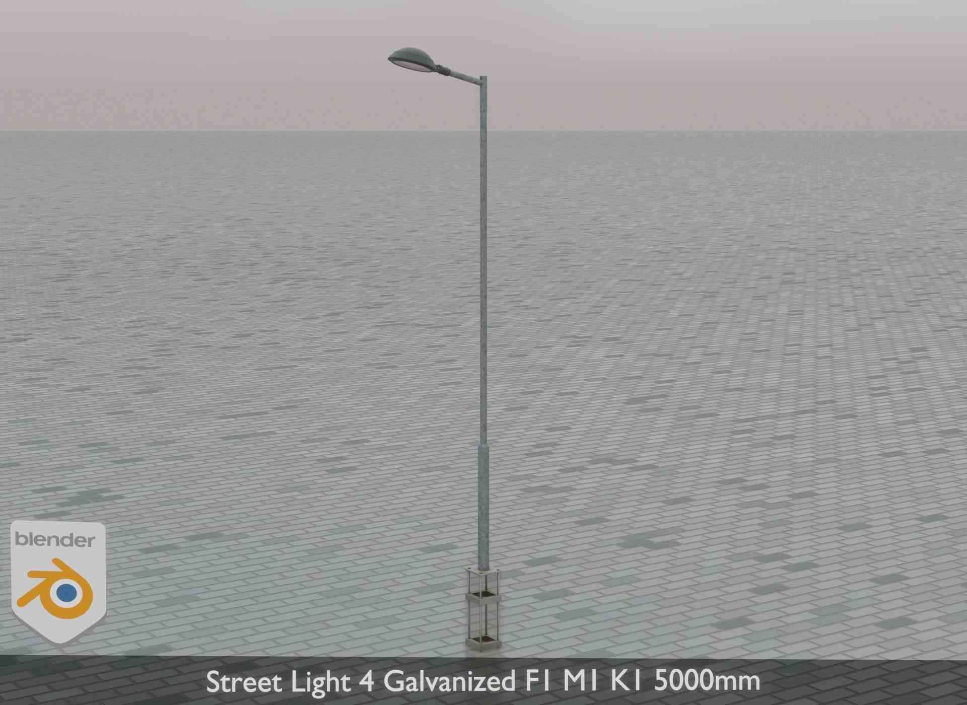 Street Light 4 Galvanized F1 M1 K1 5000mm Low-poly 3D model_76