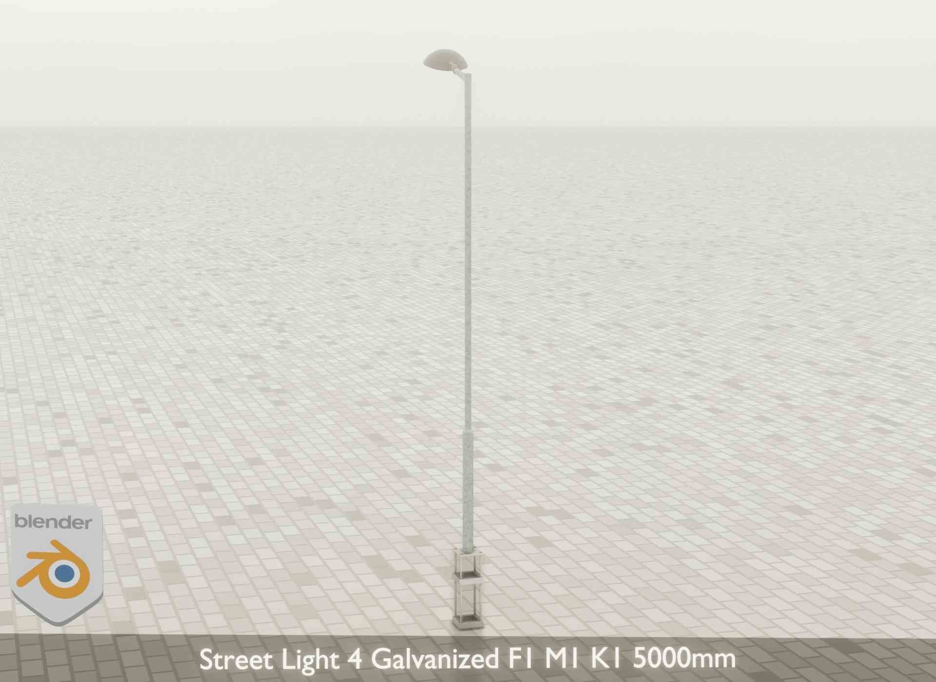 Street Light 4 Galvanized F1 M1 K1 5000mm Low-poly 3D model_48