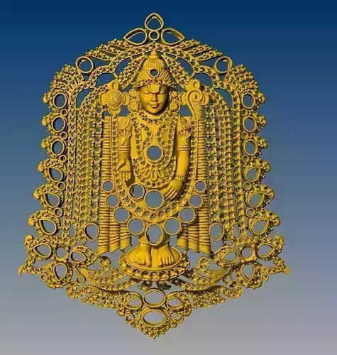 balaji locket gold oranament 3D print model