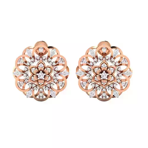 Women Stud Earrings STL OBJ FBX Renders Details