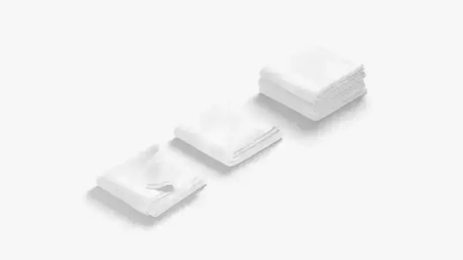 White Bath Towel stack - hotel spa wiper Low-poly 3D model