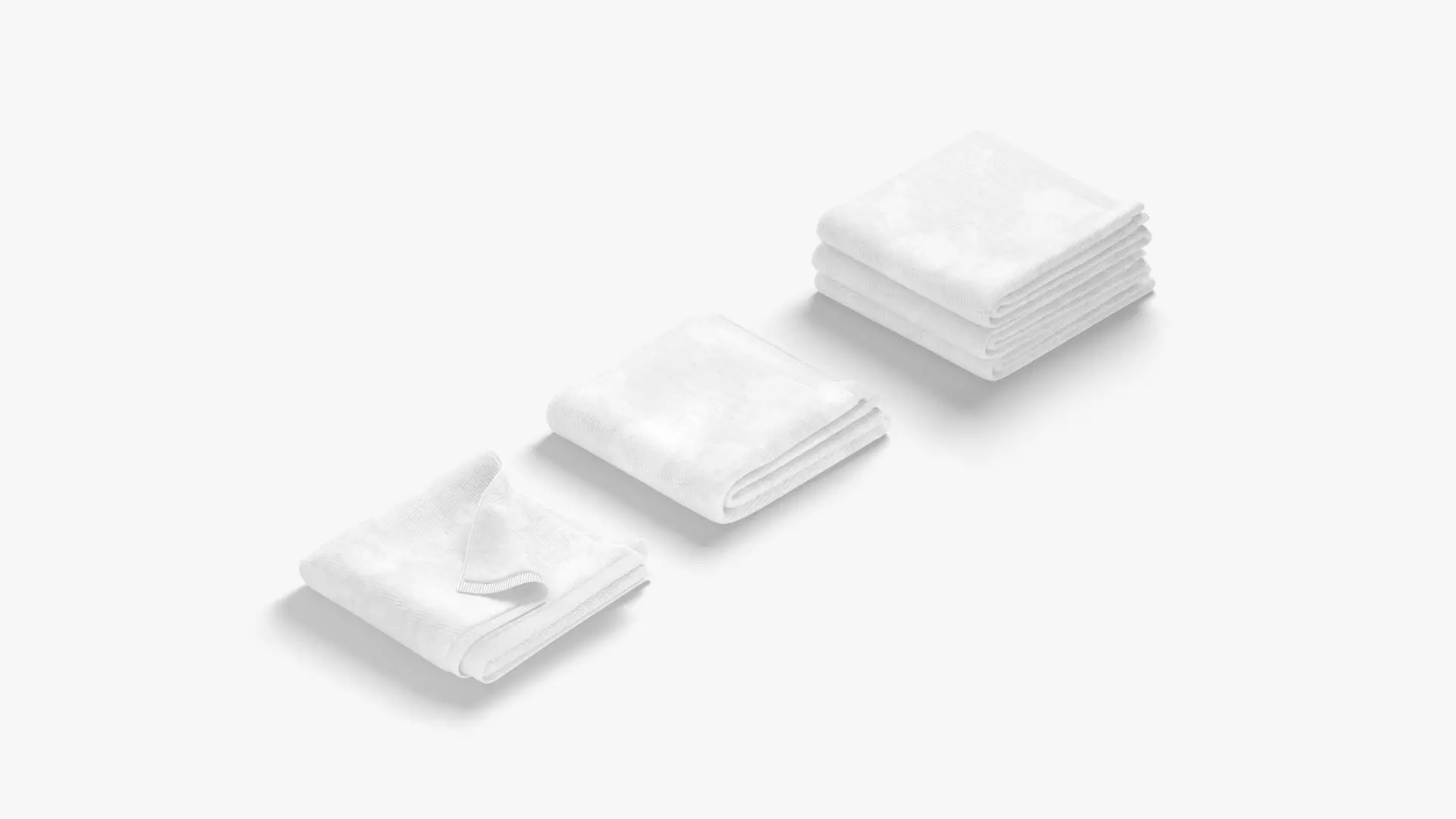 White Bath Towel stack - hotel spa wiper Low-poly 3D model