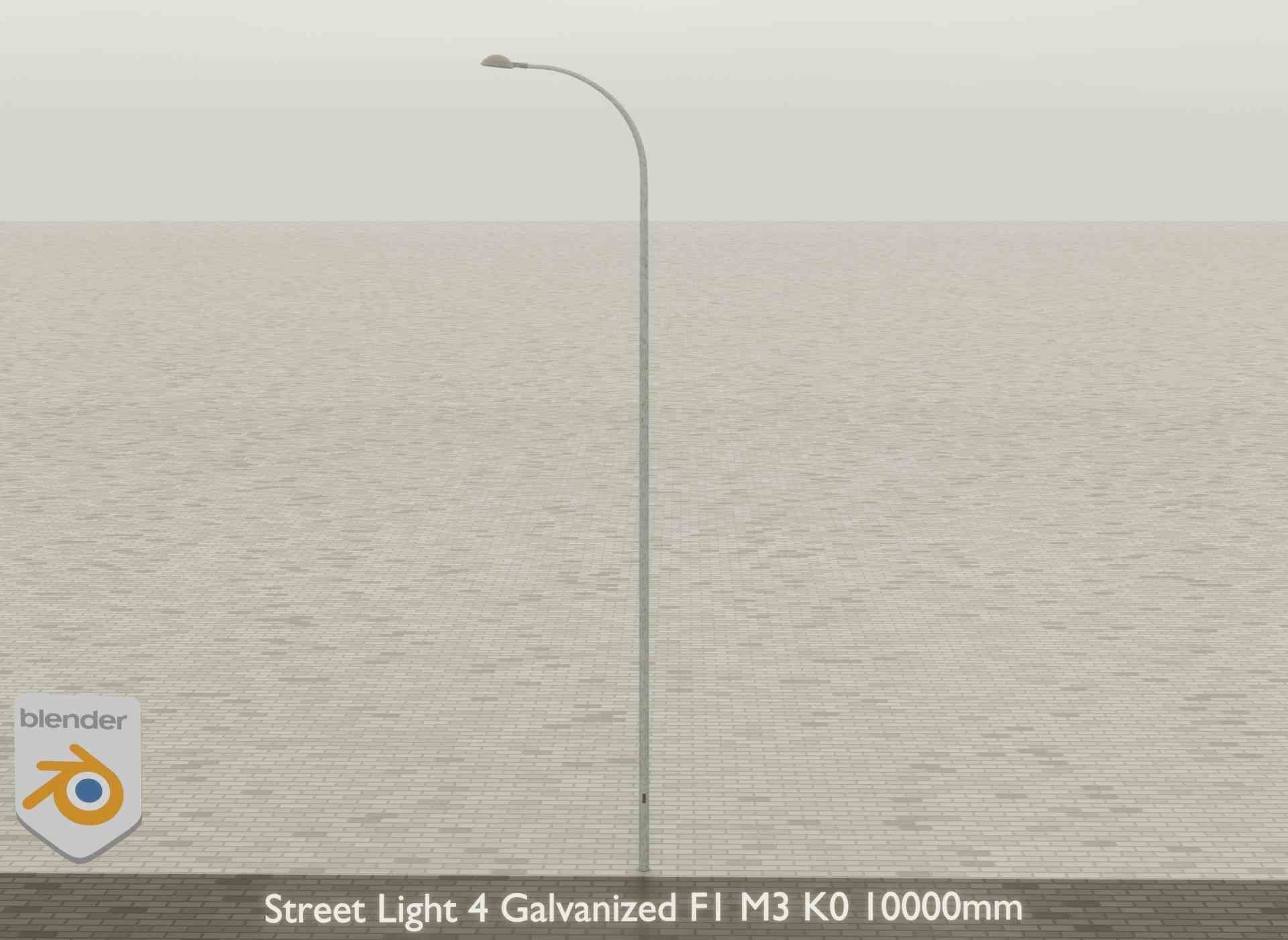 Street Light 4 Galvanized F1 M3 K0 10000mm Low-poly 3D model_40