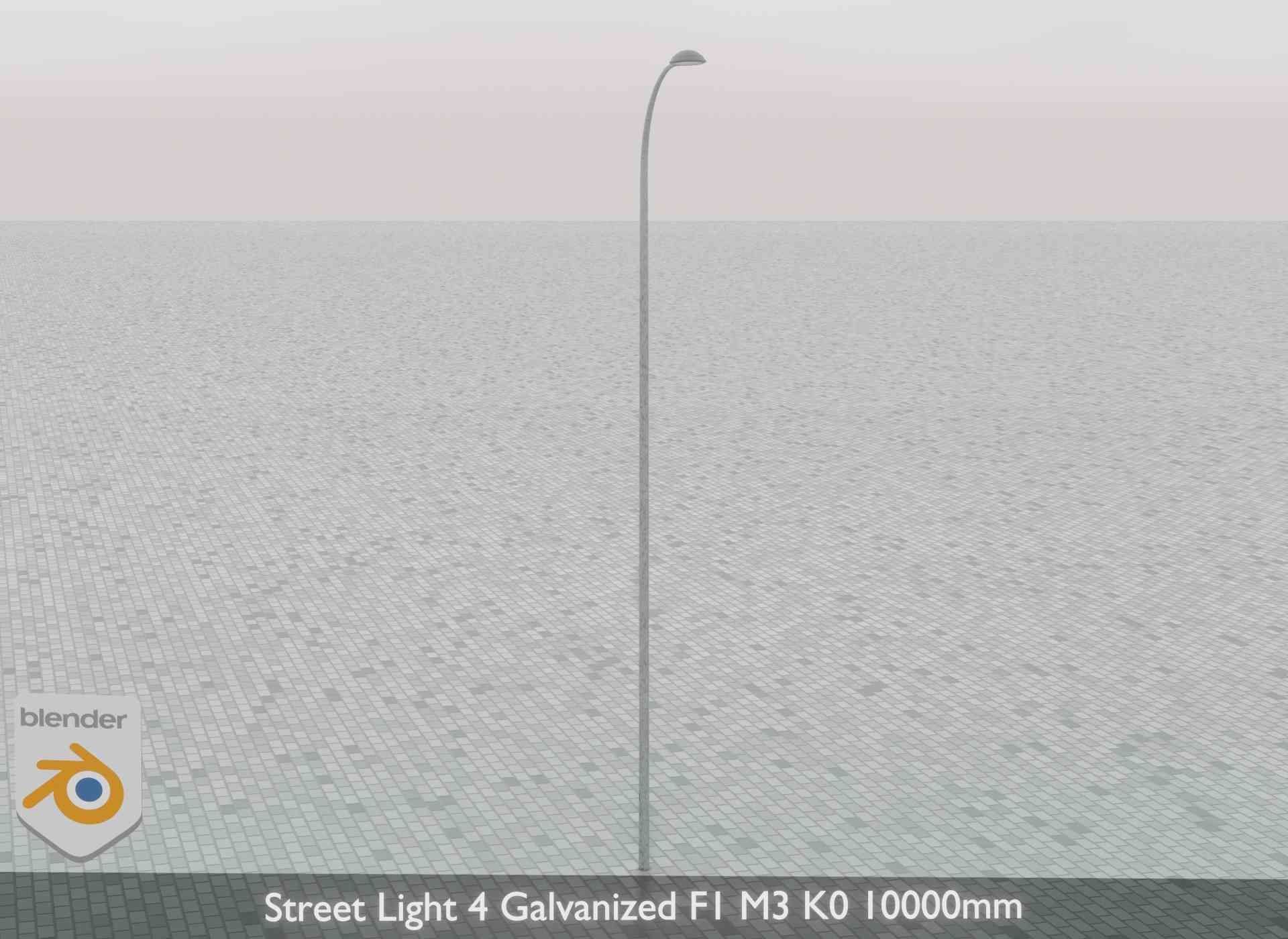 Street Light 4 Galvanized F1 M3 K0 10000mm Low-poly 3D model_68