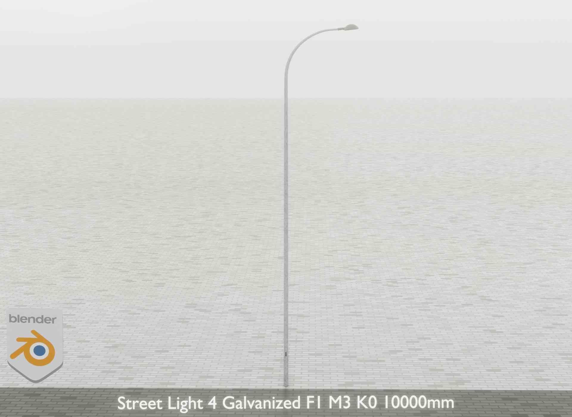 Street Light 4 Galvanized F1 M3 K0 10000mm Low-poly 3D model_60