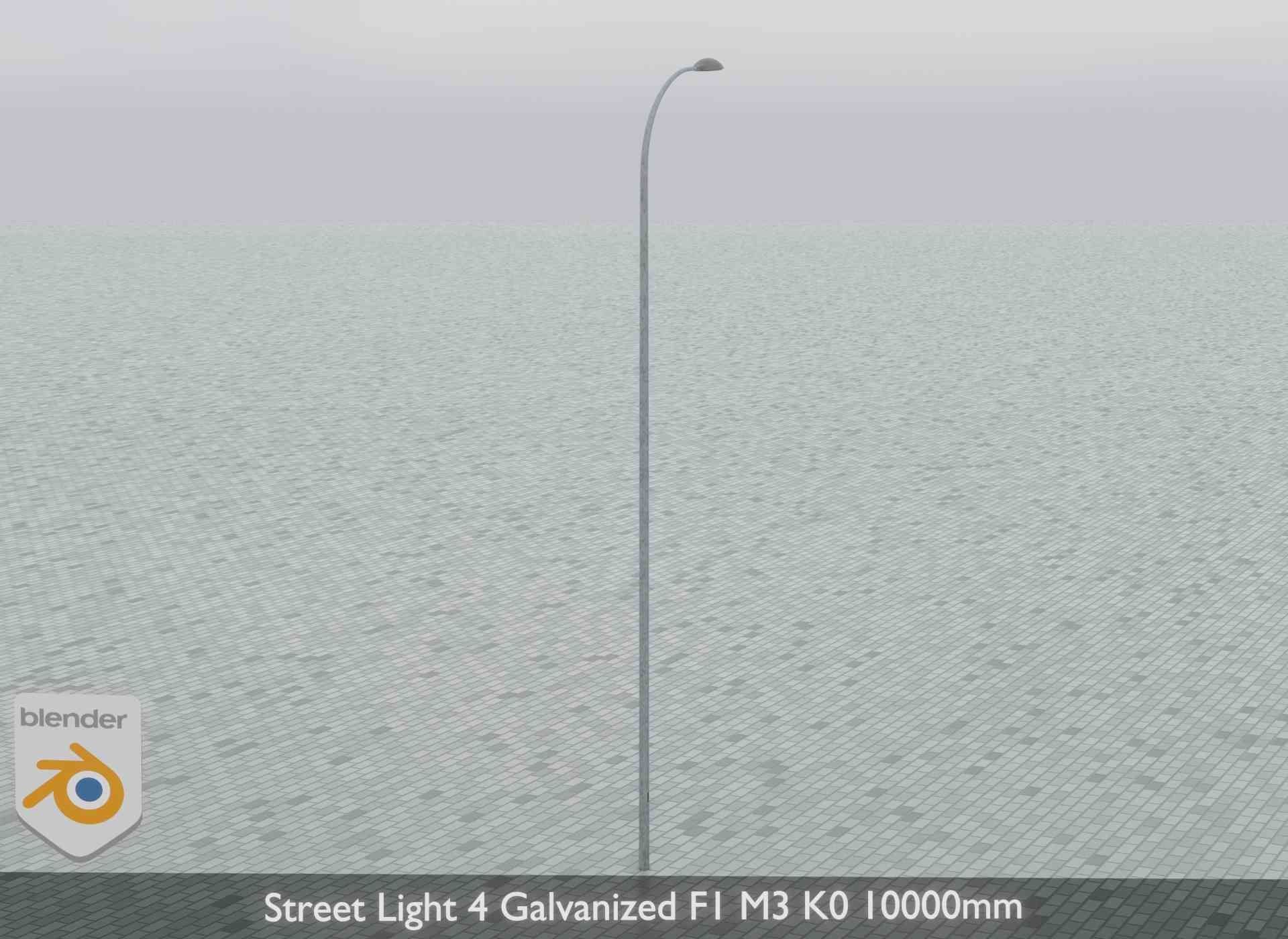 Street Light 4 Galvanized F1 M3 K0 10000mm Low-poly 3D model_13
