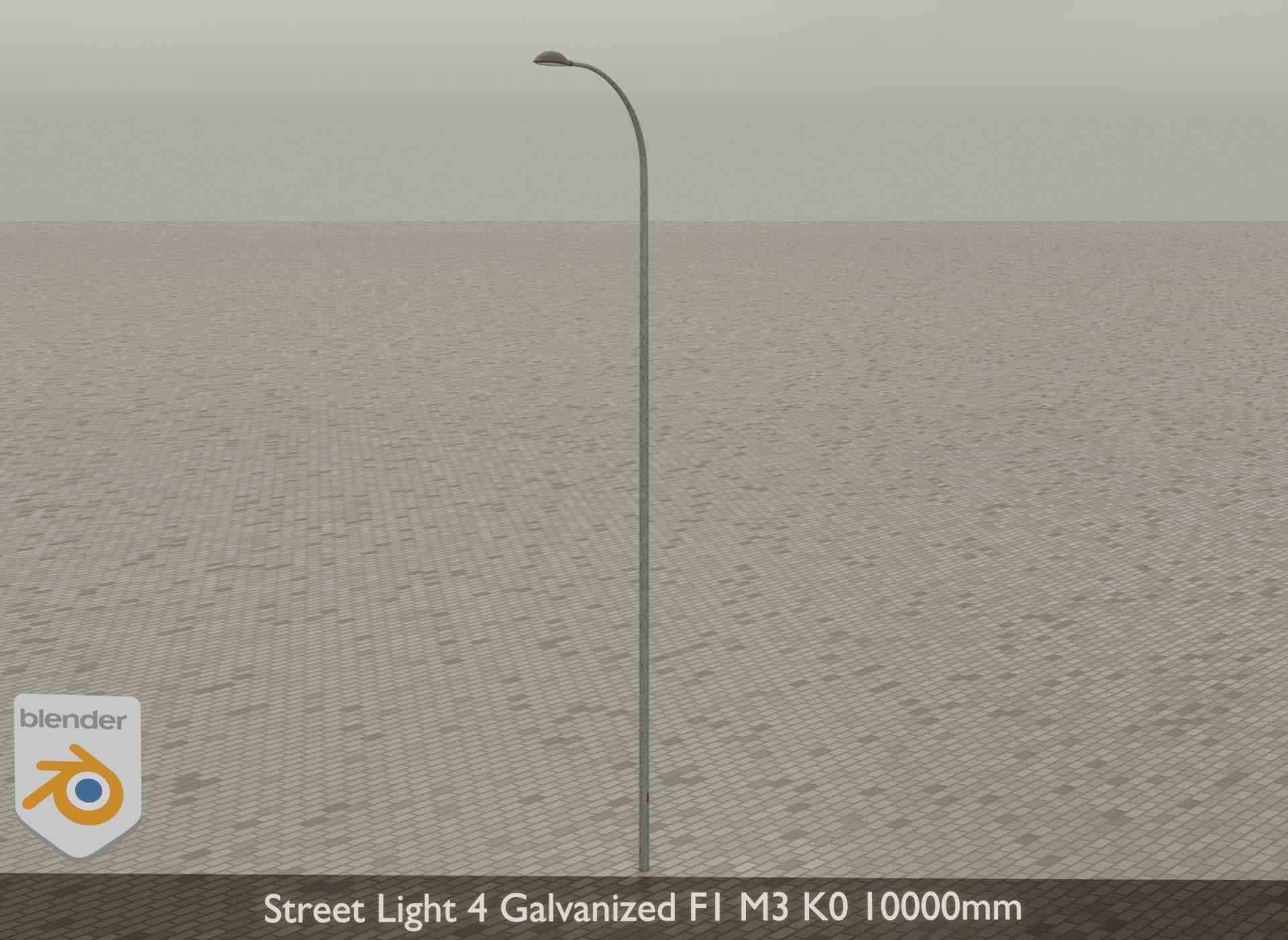 Street Light 4 Galvanized F1 M3 K0 10000mm Low-poly 3D model_34