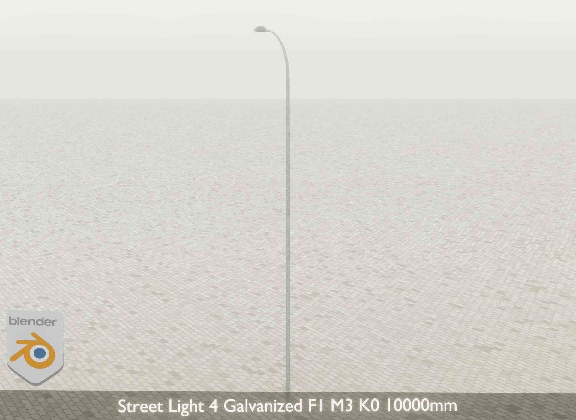 Street Light 4 Galvanized F1 M3 K0 10000mm Low-poly 3D model_47