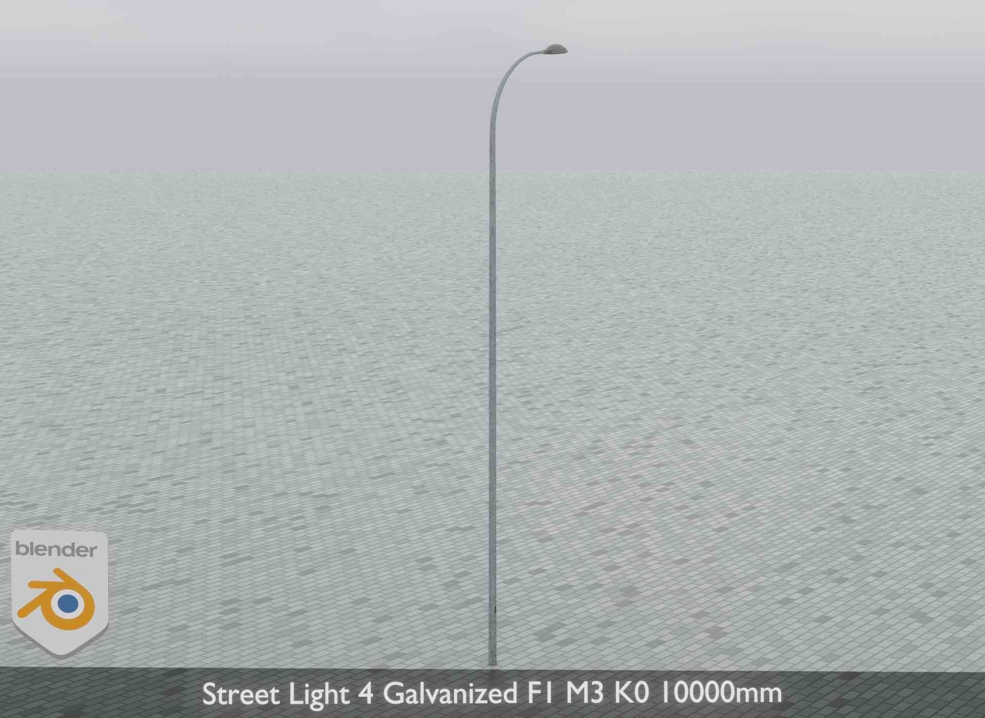 Street Light 4 Galvanized F1 M3 K0 10000mm Low-poly 3D model_14