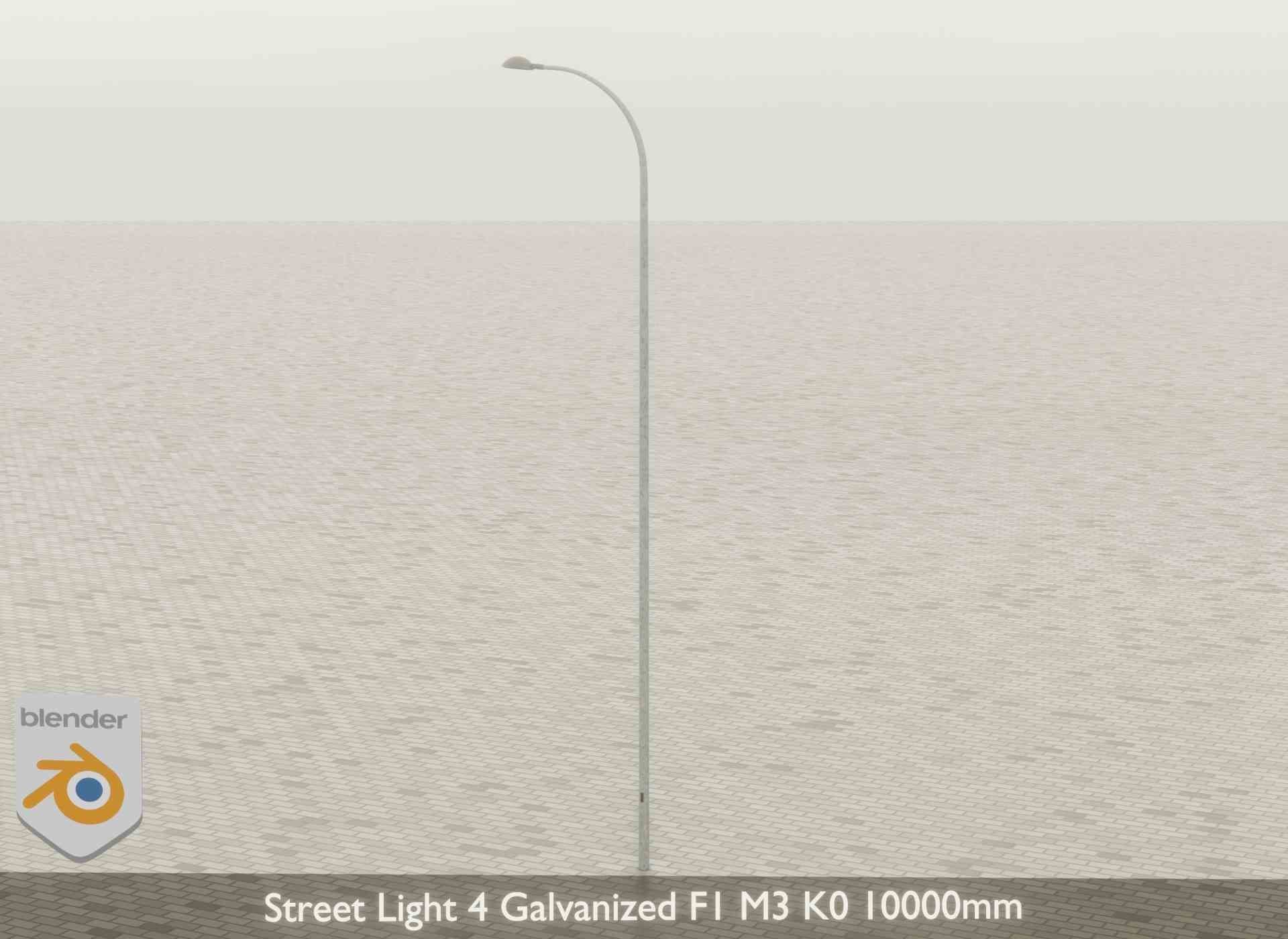Street Light 4 Galvanized F1 M3 K0 10000mm Low-poly 3D model_43