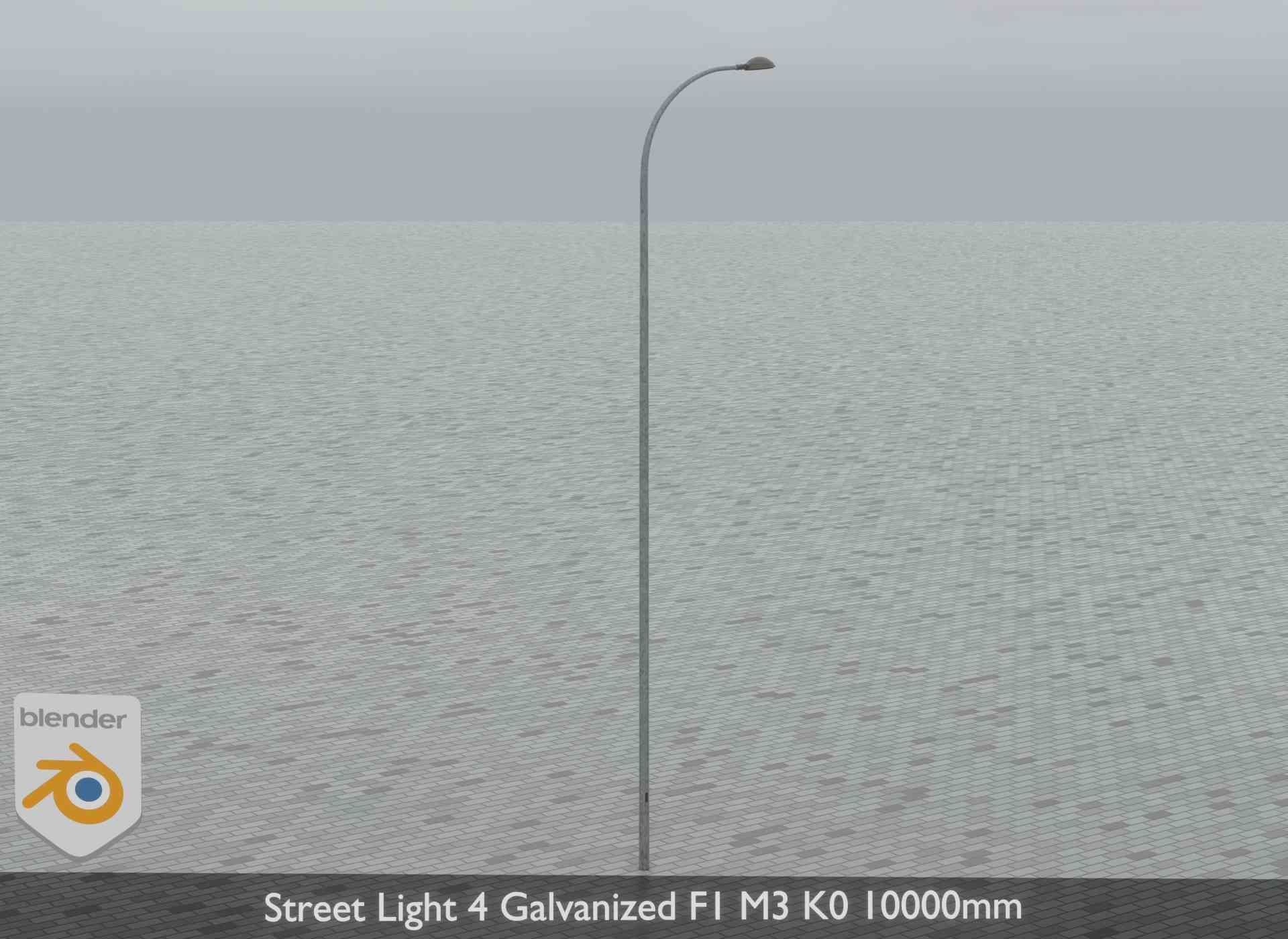 Street Light 4 Galvanized F1 M3 K0 10000mm Low-poly 3D model_16