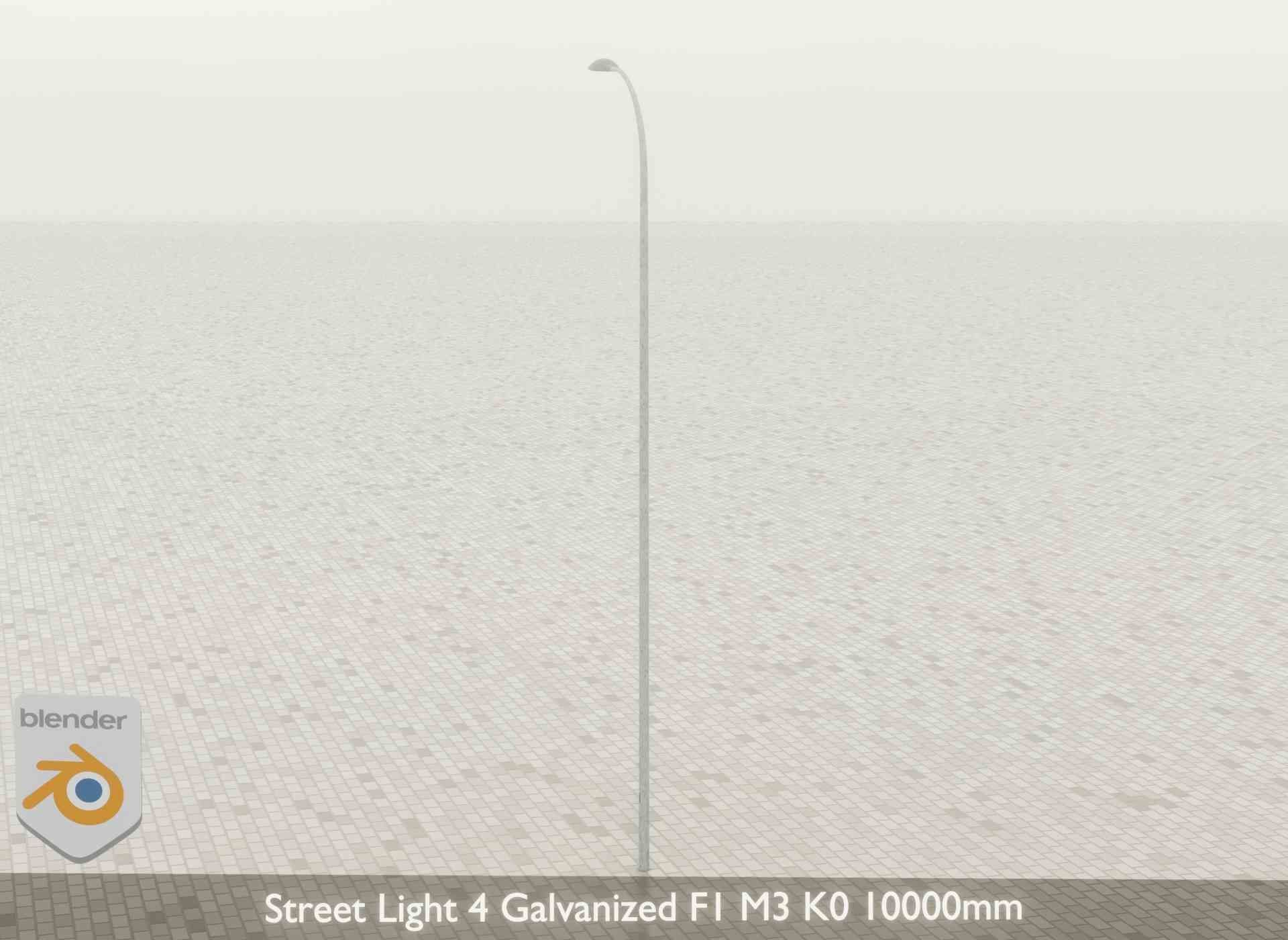 Street Light 4 Galvanized F1 M3 K0 10000mm Low-poly 3D model_48