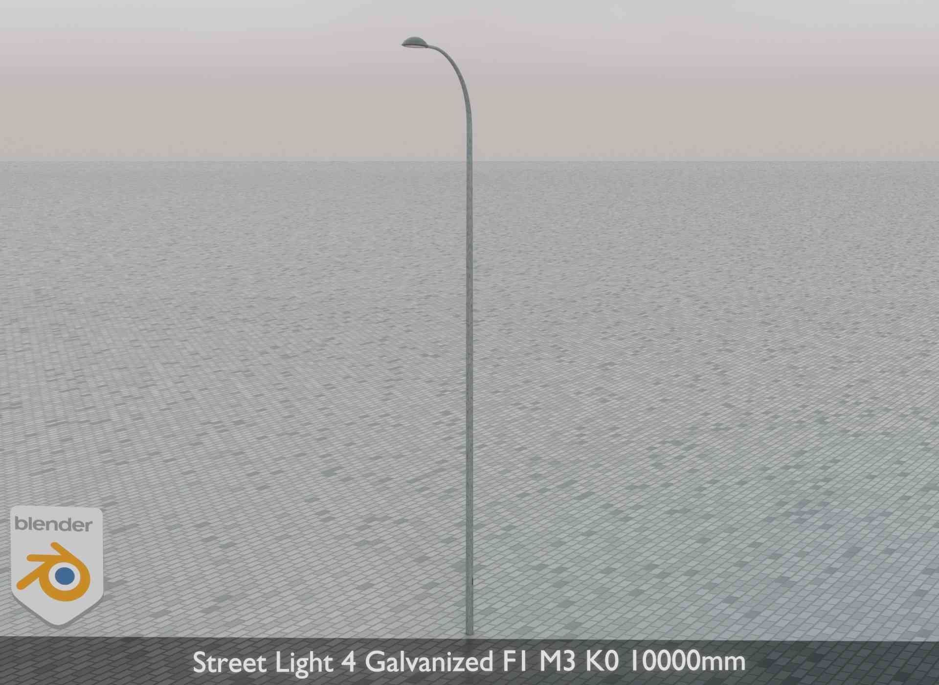 Street Light 4 Galvanized F1 M3 K0 10000mm Low-poly 3D model_73