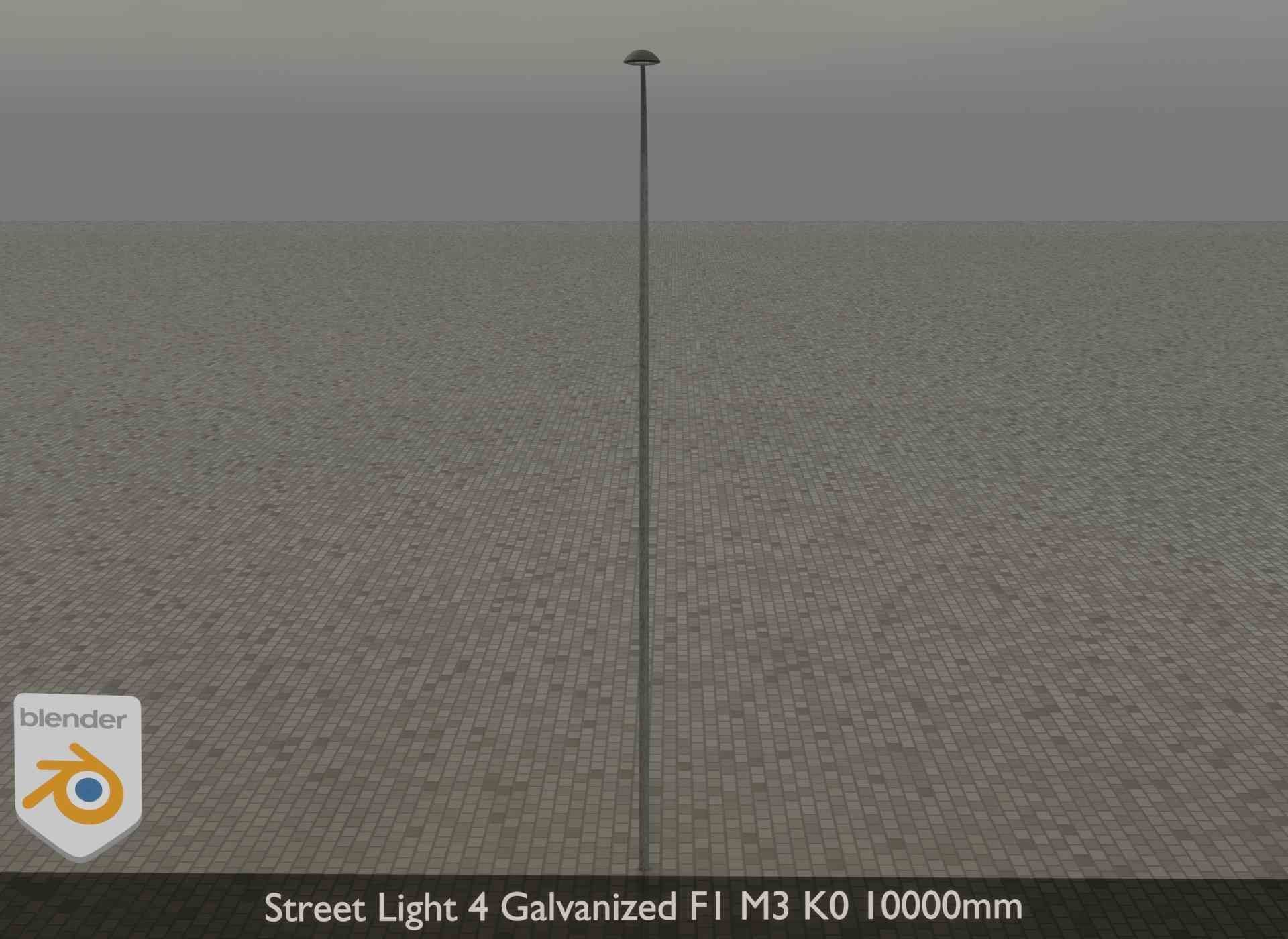 Street Light 4 Galvanized F1 M3 K0 10000mm Low-poly 3D model_30