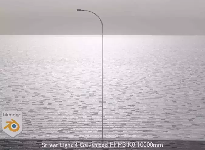 Street Light 4 Galvanized F1 M3 K0 10000mm  Low-poly 3D model
