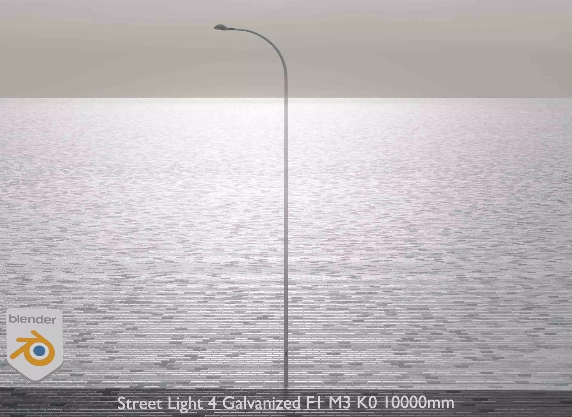 Street Light 4 Galvanized F1 M3 K0 10000mm Low-poly 3D model_0