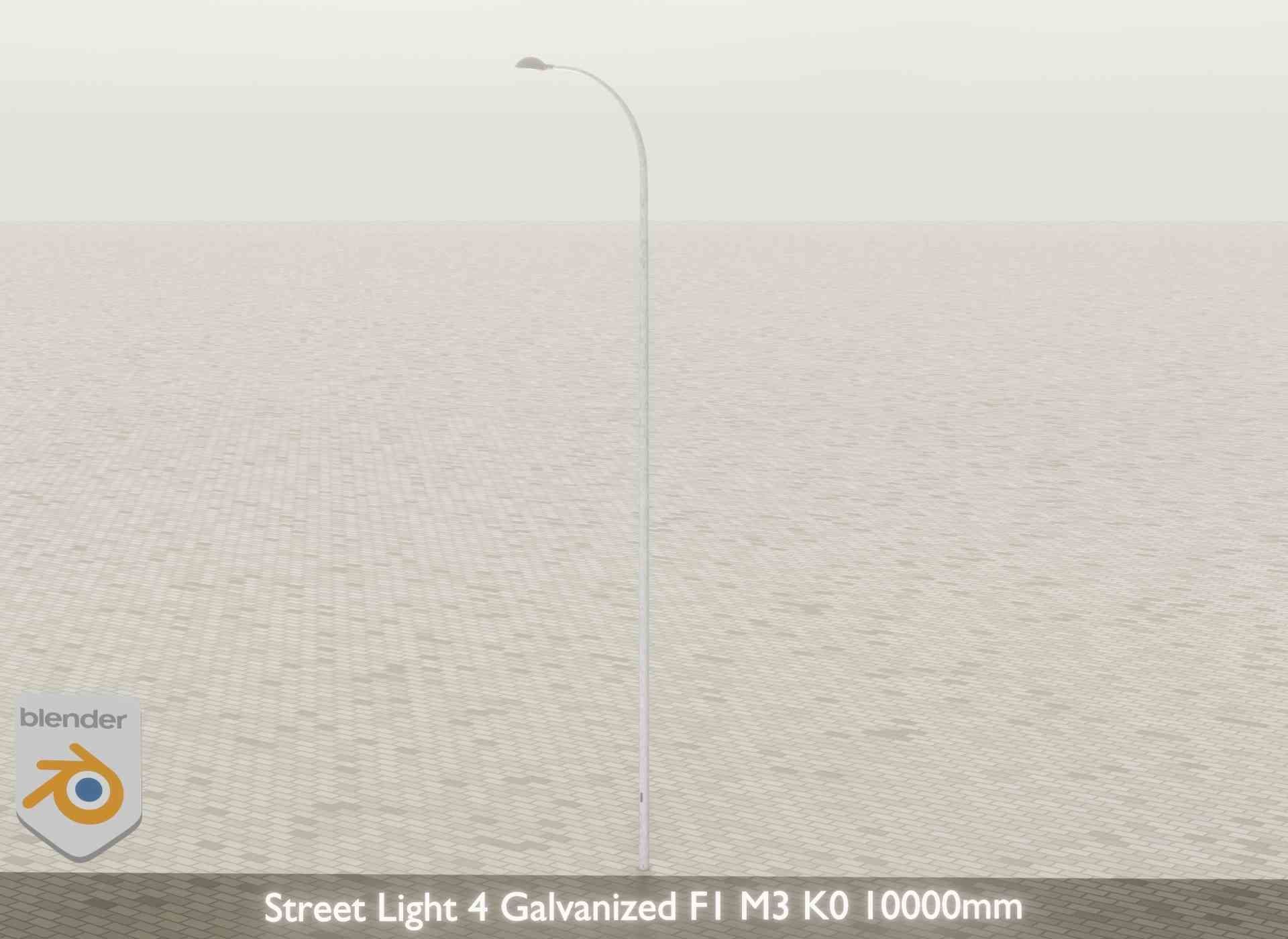 Street Light 4 Galvanized F1 M3 K0 10000mm Low-poly 3D model_44