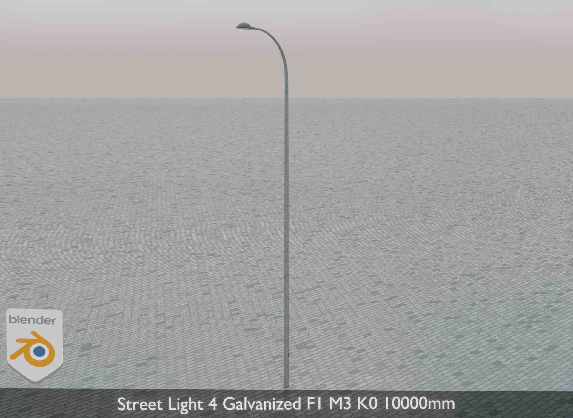Street Light 4 Galvanized F1 M3 K0 10000mm Low-poly 3D model_74