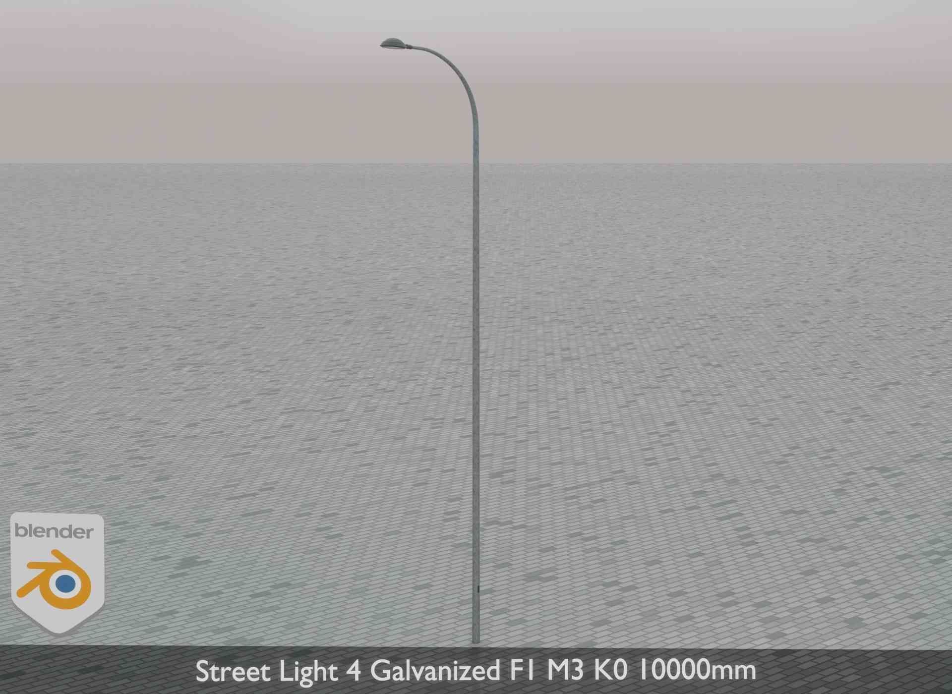 Street Light 4 Galvanized F1 M3 K0 10000mm Low-poly 3D model_75