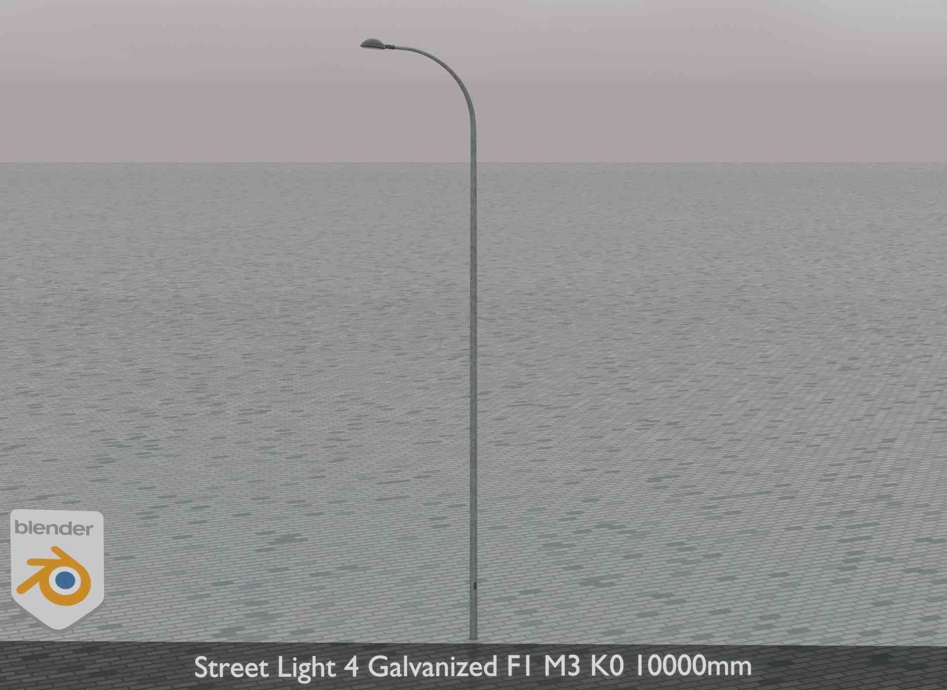 Street Light 4 Galvanized F1 M3 K0 10000mm Low-poly 3D model_77