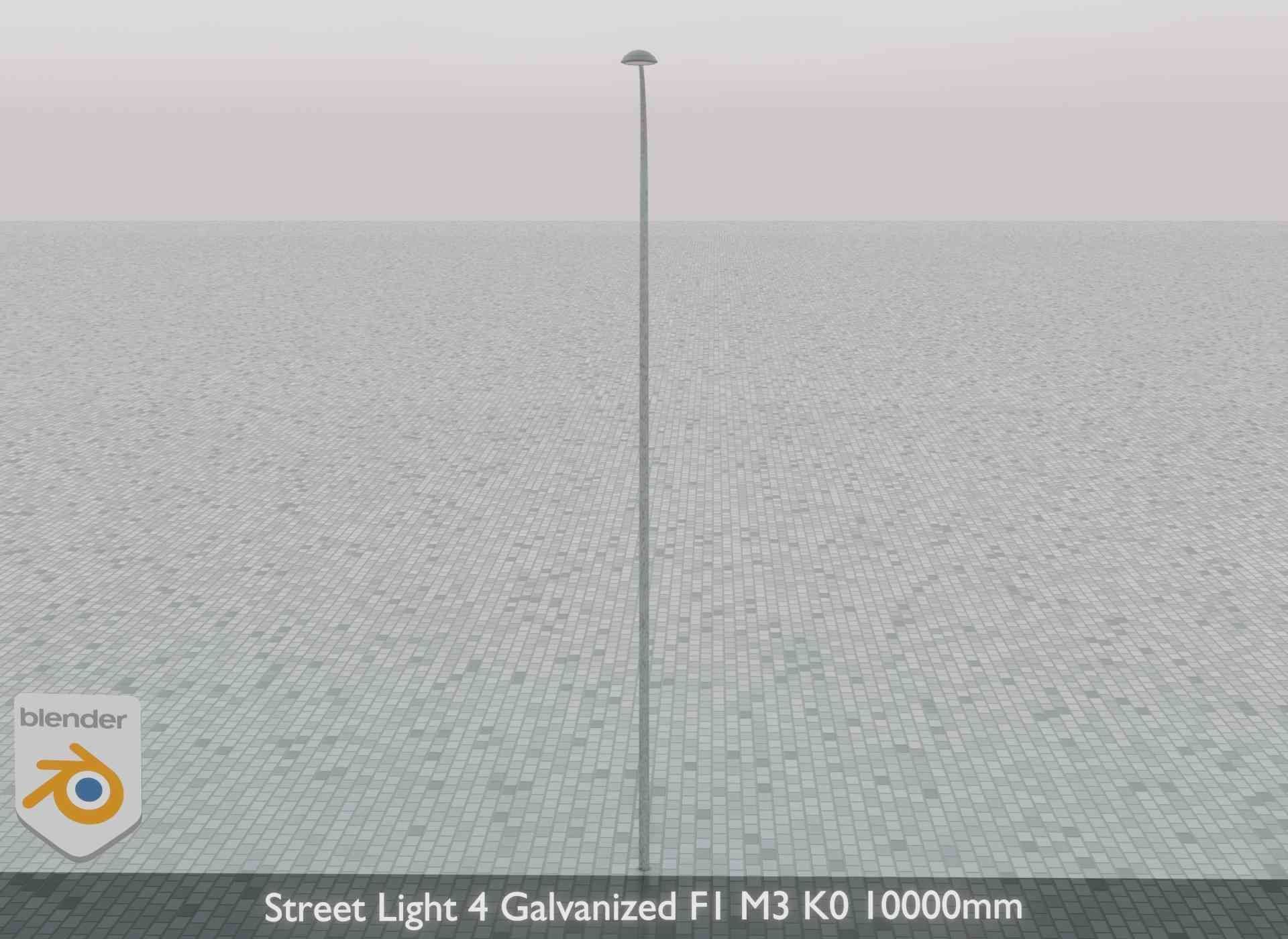 Street Light 4 Galvanized F1 M3 K0 10000mm Low-poly 3D model_70