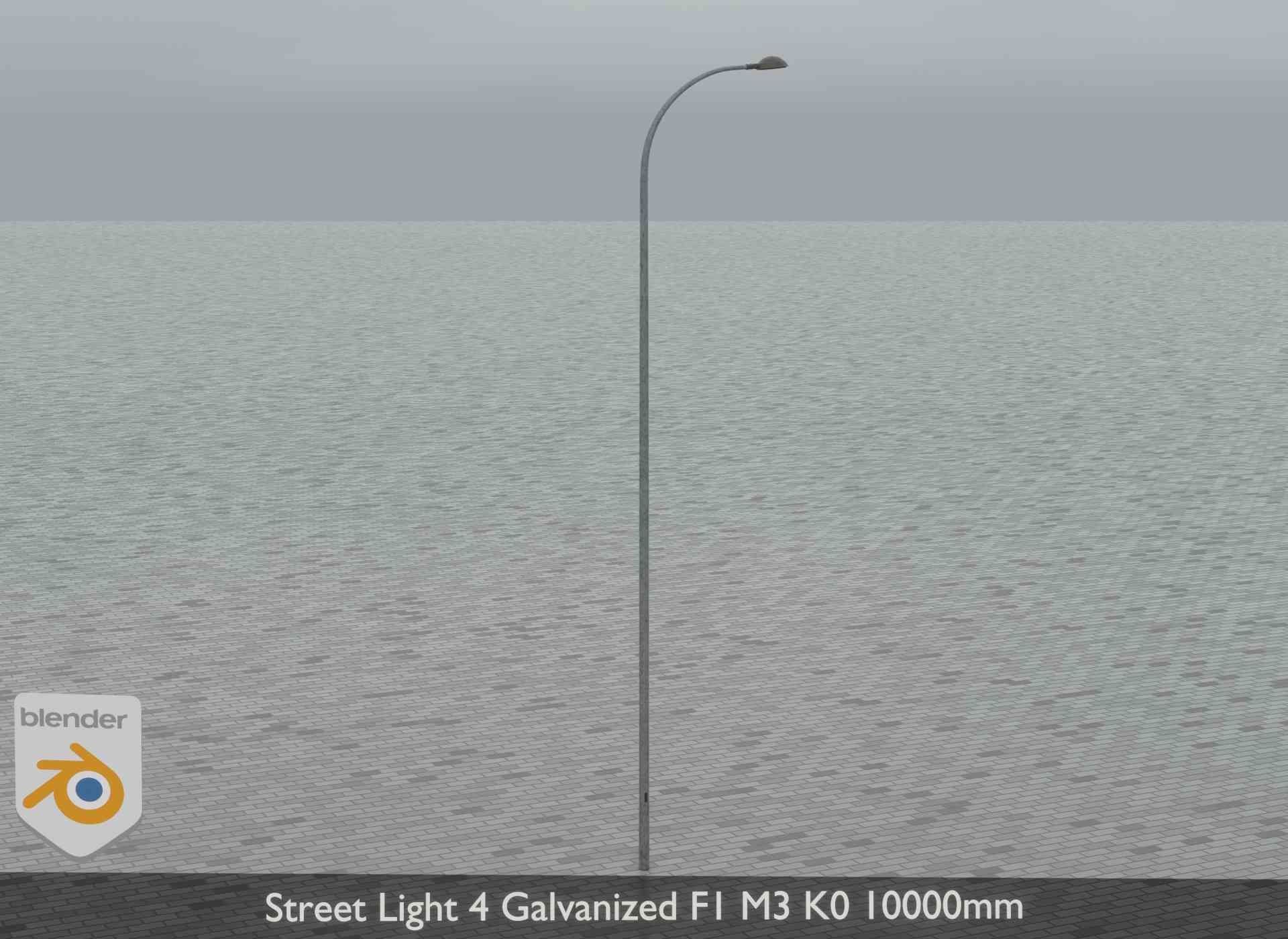 Street Light 4 Galvanized F1 M3 K0 10000mm Low-poly 3D model_17