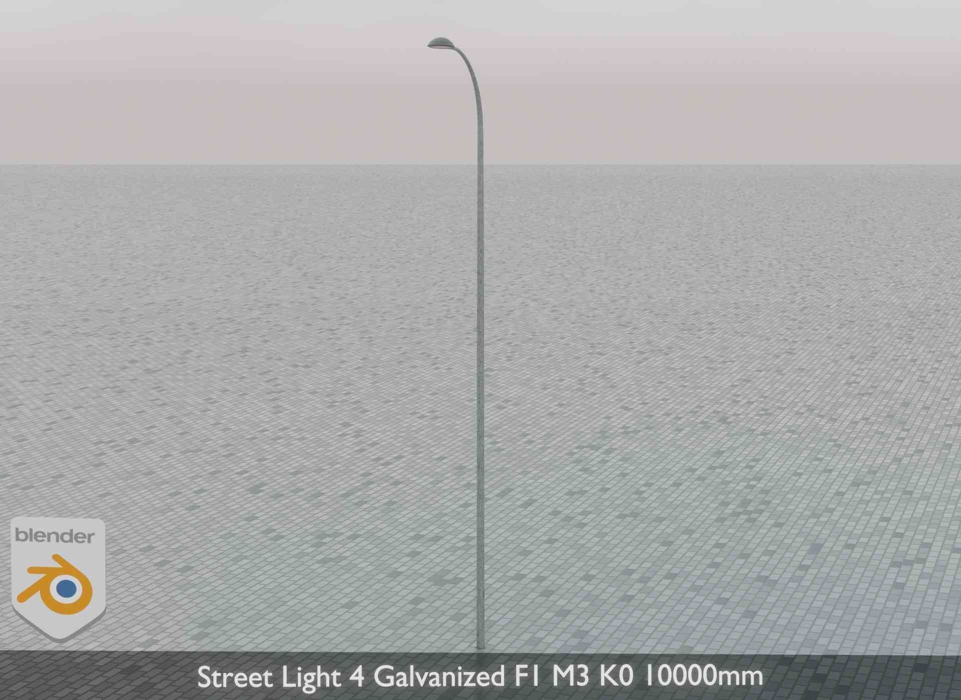 Street Light 4 Galvanized F1 M3 K0 10000mm Low-poly 3D model_72
