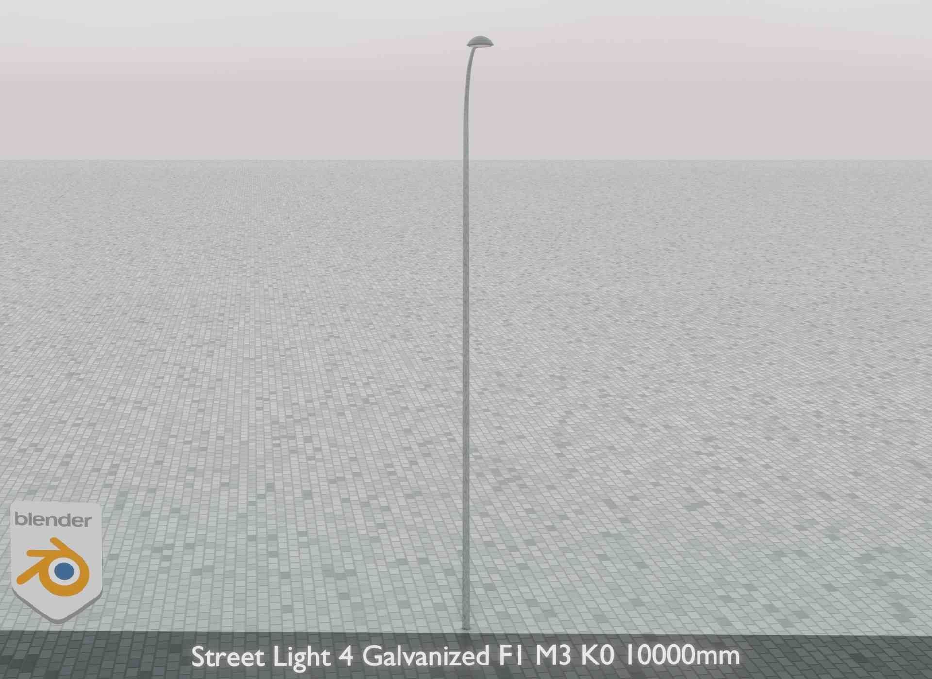 Street Light 4 Galvanized F1 M3 K0 10000mm Low-poly 3D model_69