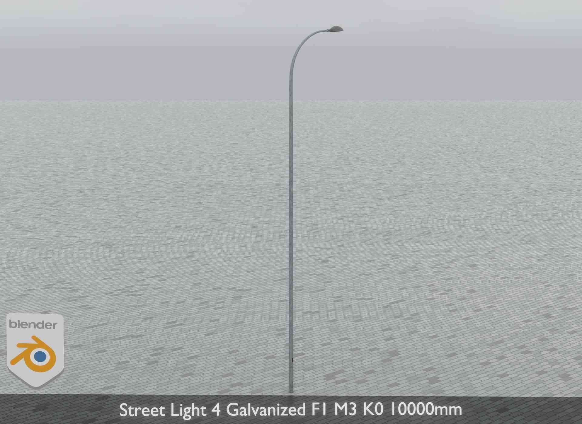 Street Light 4 Galvanized F1 M3 K0 10000mm Low-poly 3D model_15
