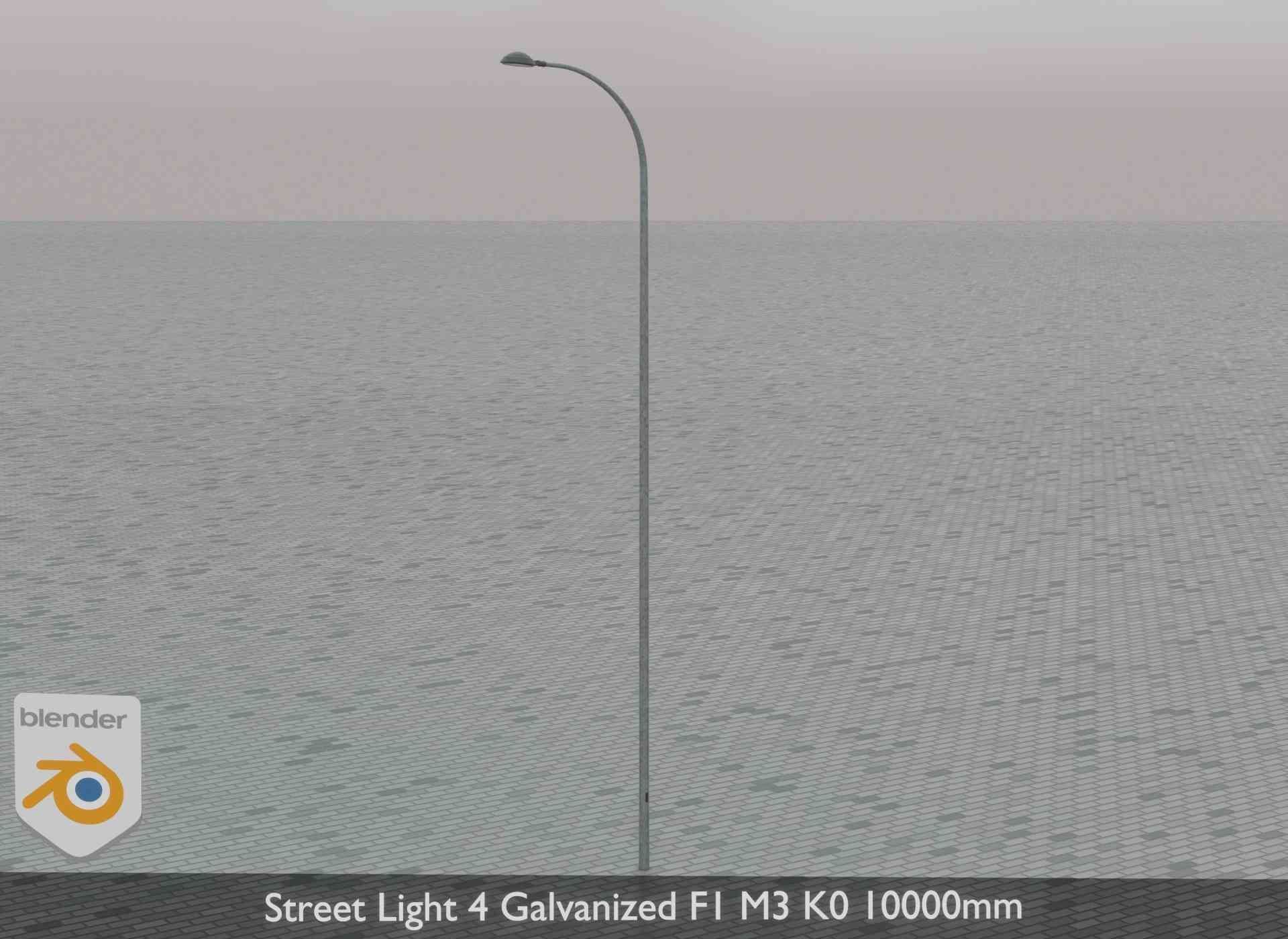 Street Light 4 Galvanized F1 M3 K0 10000mm Low-poly 3D model_76