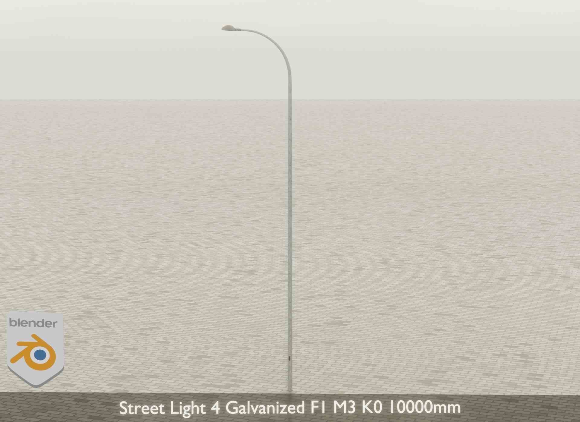 Street Light 4 Galvanized F1 M3 K0 10000mm Low-poly 3D model_42