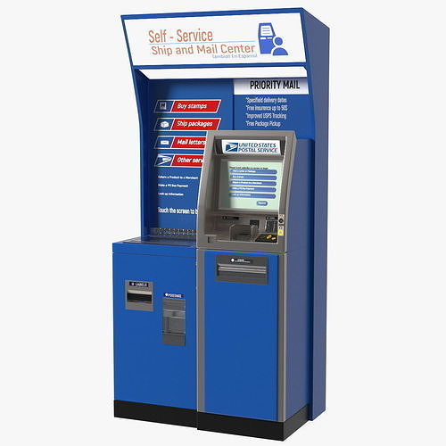 United States Postal Self Service Kiosk 3D model