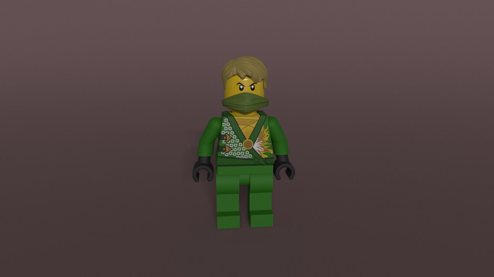 Green Roblox Ninja Low-poly 3D model_5
