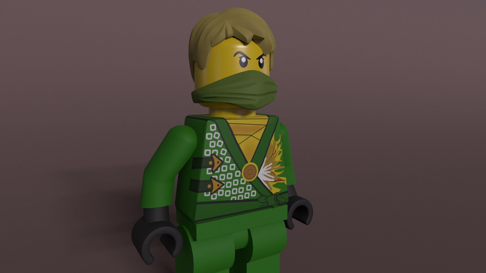 Green Roblox Ninja Low-poly 3D model_4