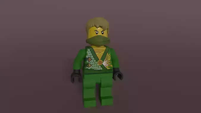 Green Roblox Ninja Low-poly 3D model