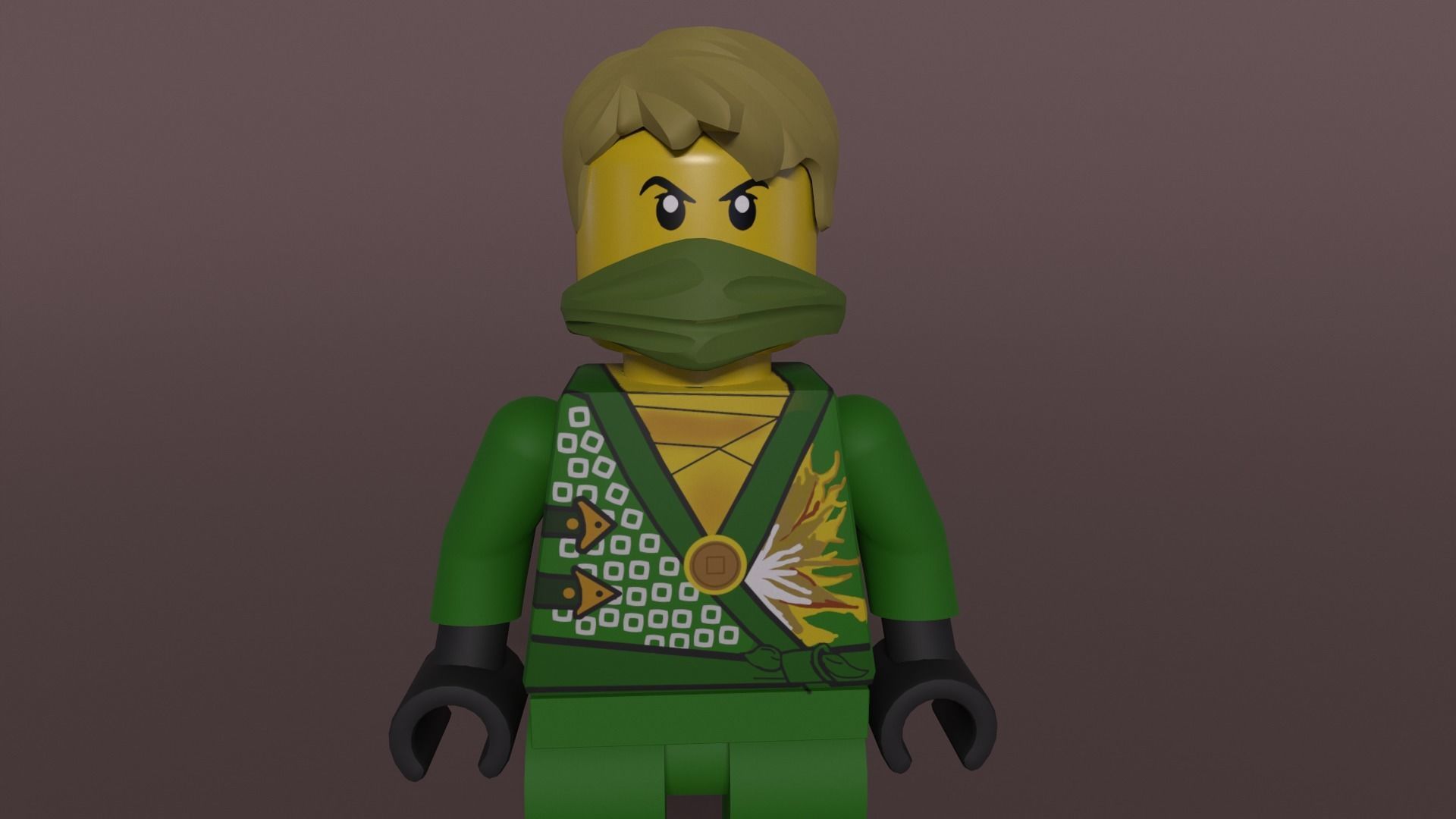 Green Roblox Ninja Low-poly 3D model_2