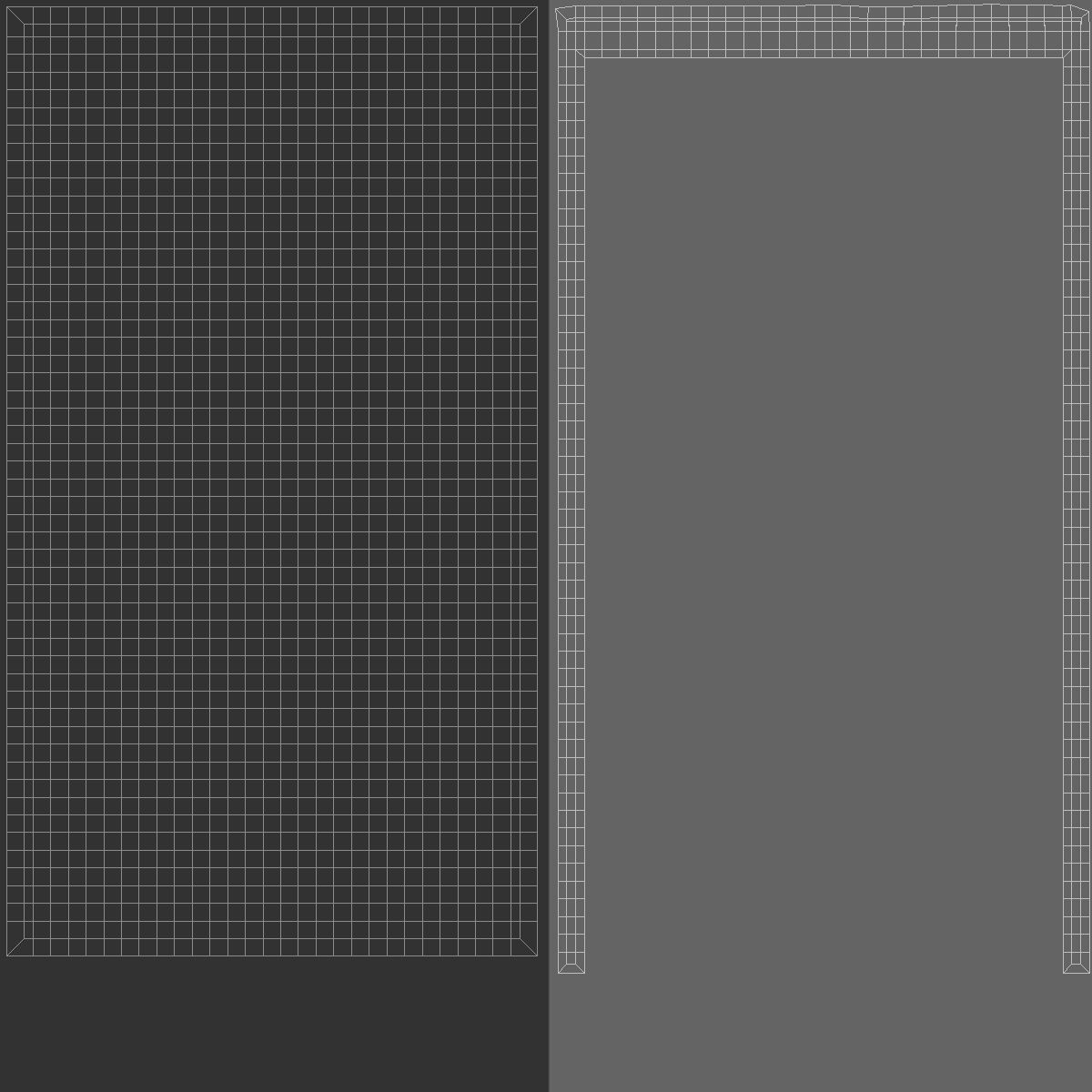 White Flat and Rolled Big Towel - bath shower fiber towels Low-poly 3D model_5