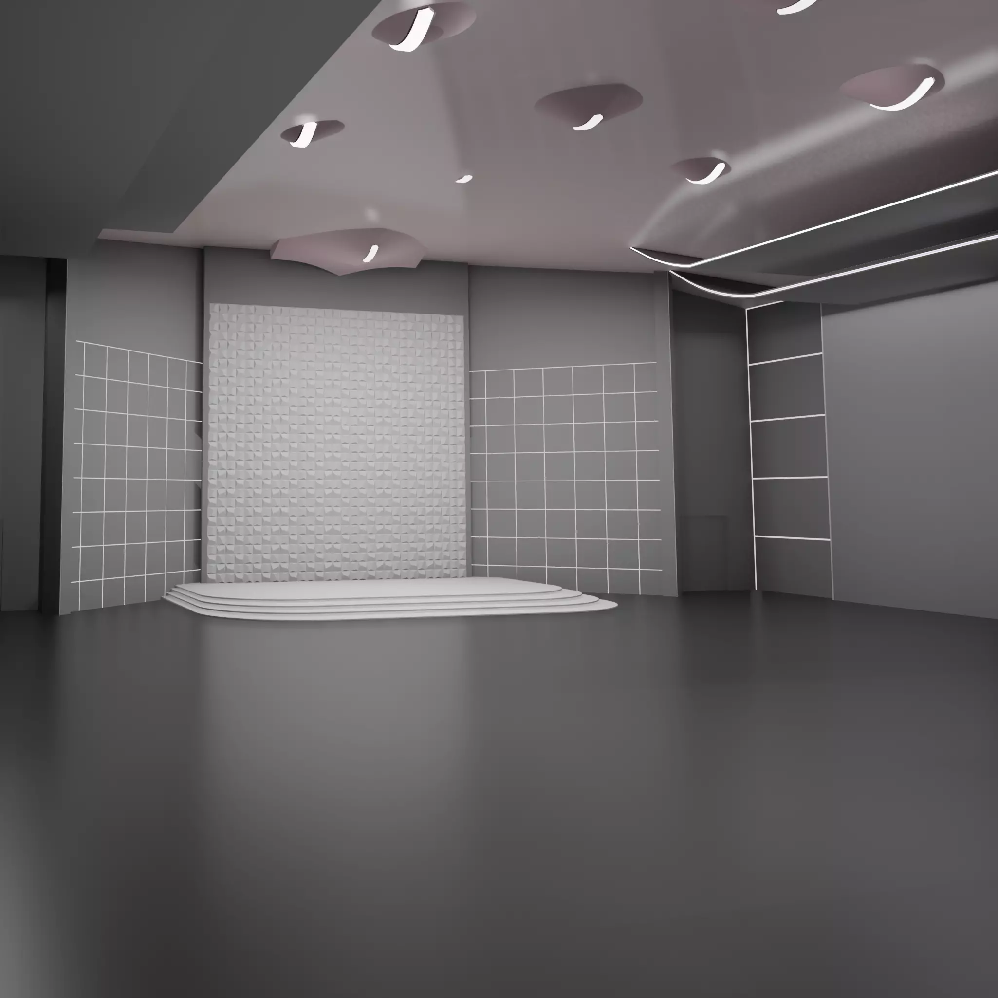 Sci fi Futuristic exhibition Interior 3D 3D model_0