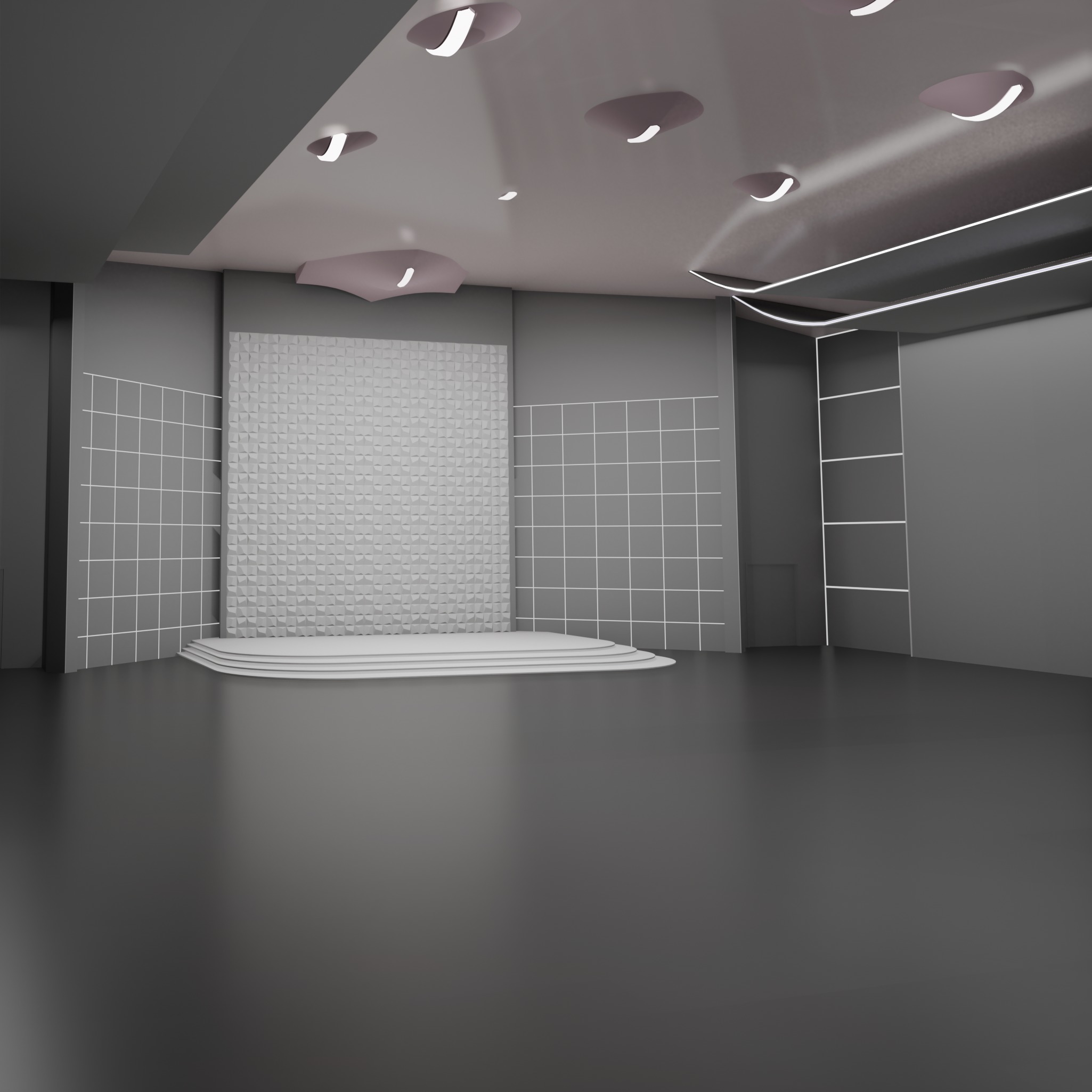 Sci fi Futuristic exhibition Interior 3D 3D model_2