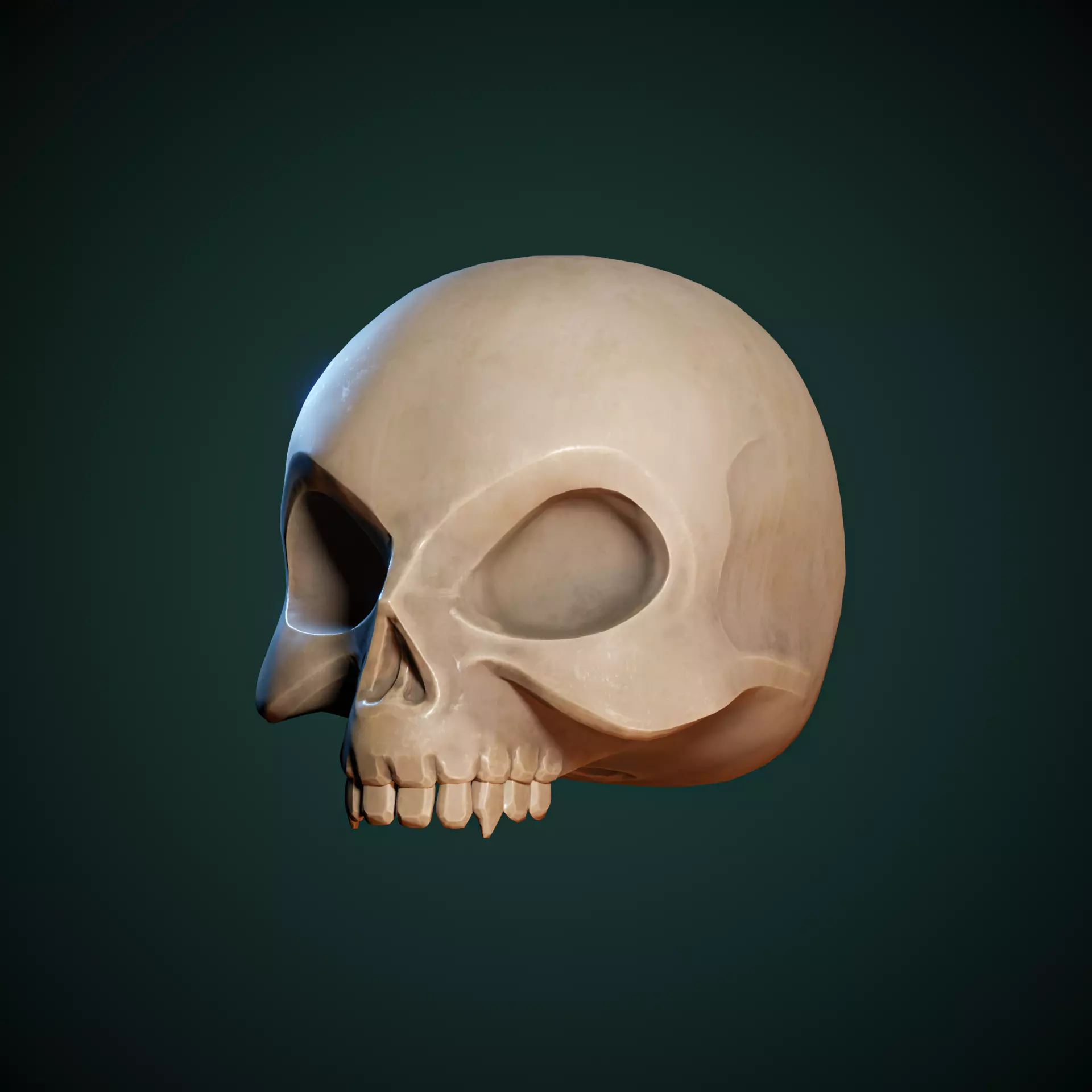 Stylized Skull Low-poly 3D model_0