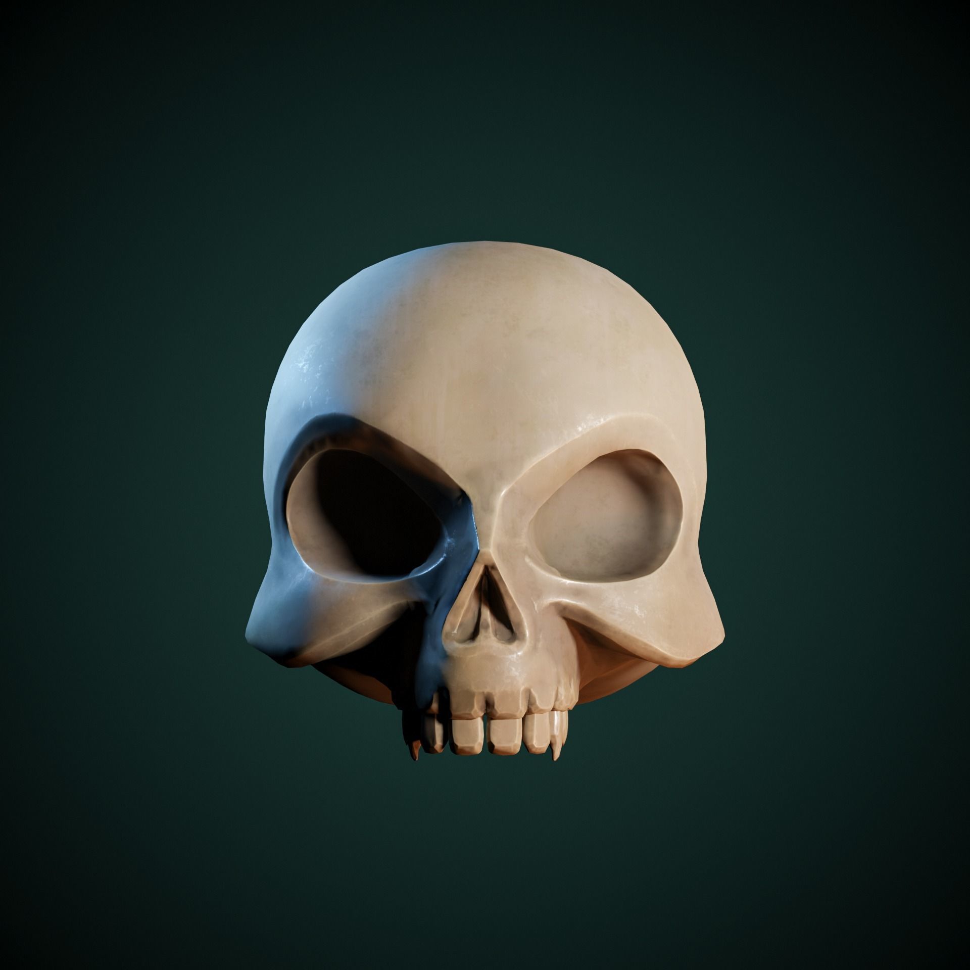 Stylized Skull Low-poly 3D model_1