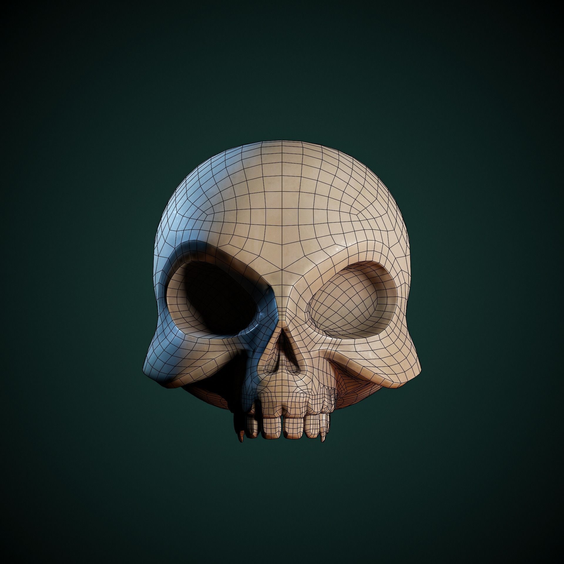 Stylized Skull Low-poly 3D model_2