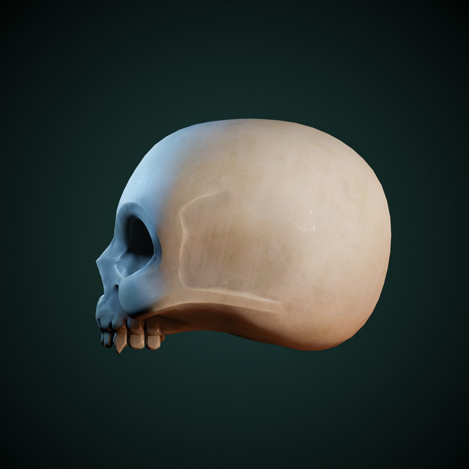 Stylized Skull Low-poly 3D model_3