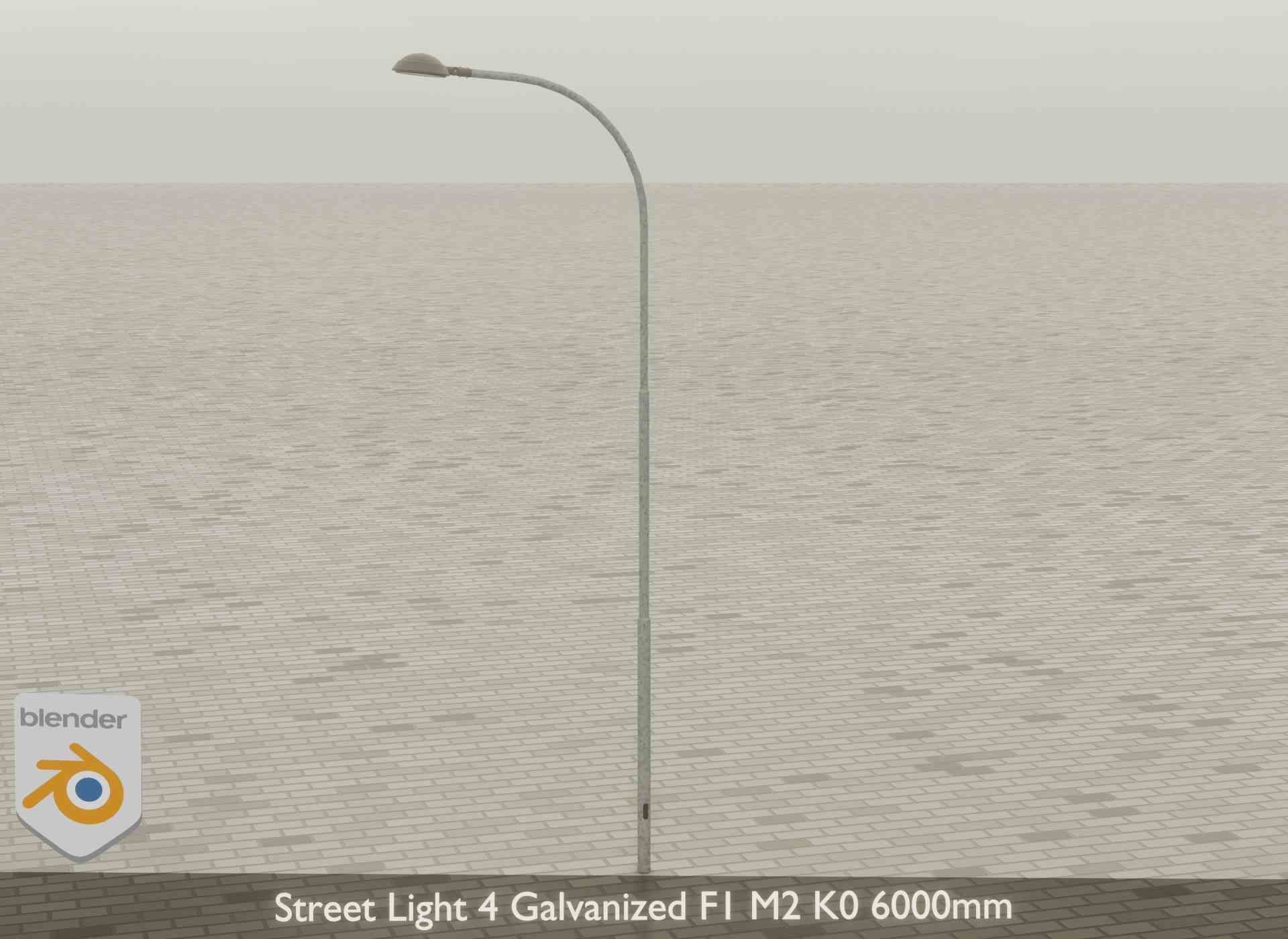Street Light 4 Galvanized F1 M2 K0 6000mm Low-poly 3D model_39